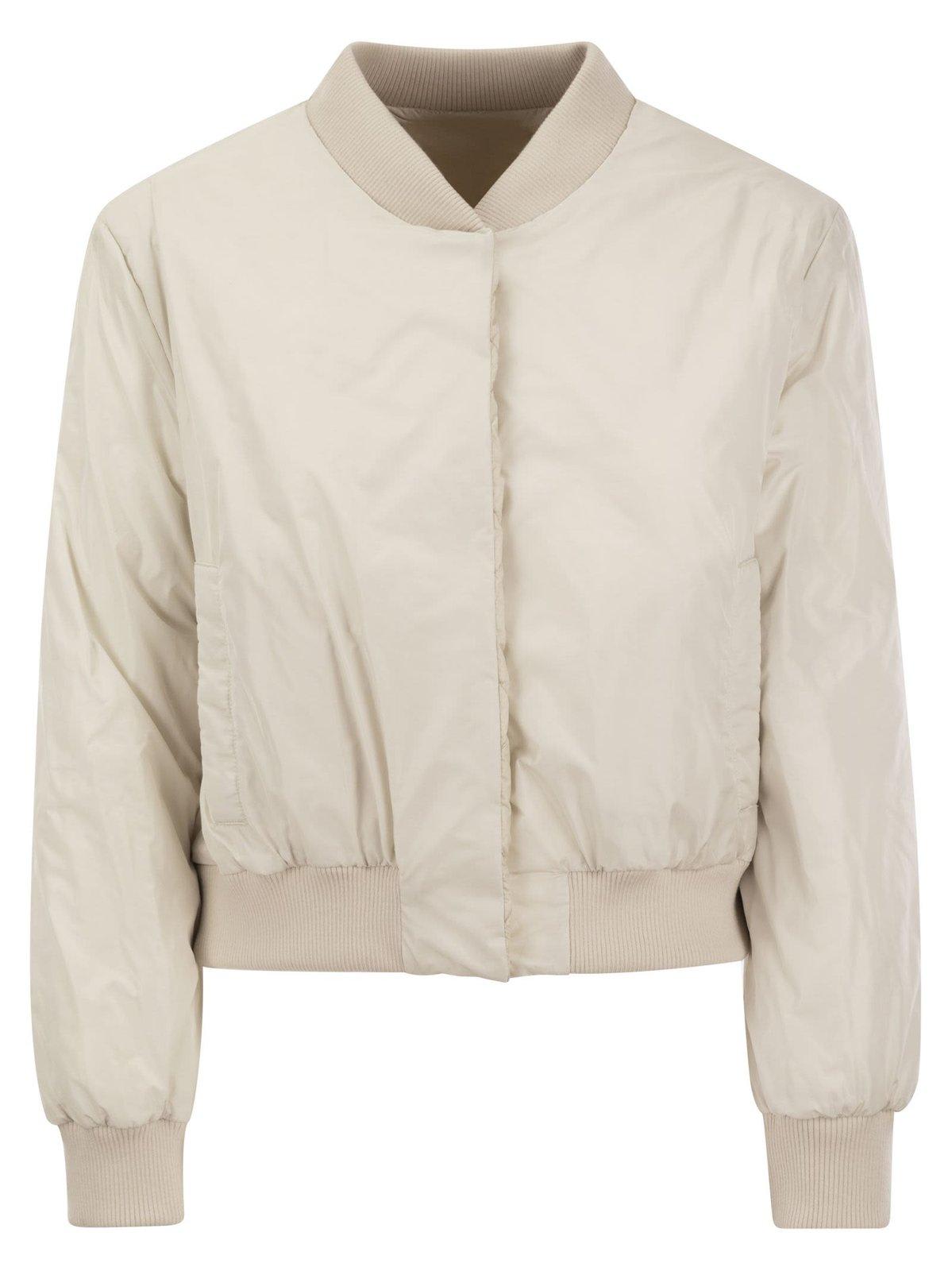 Shop Max Mara The Cube Buttoned Long-sleeved Reversible Jacket In Panna