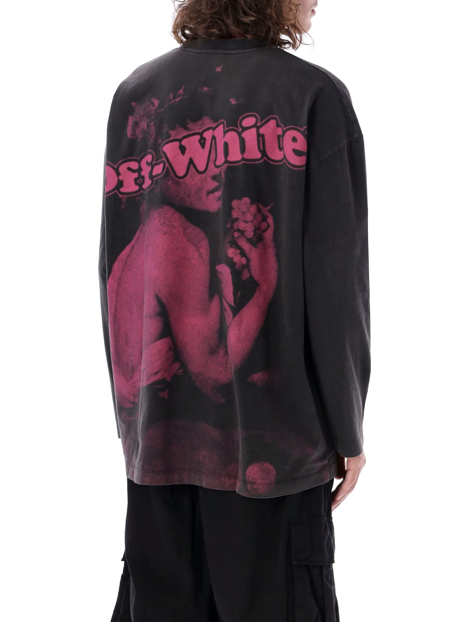 Shop Off-white Pink Bacchus T-shirt In Black Fuchs