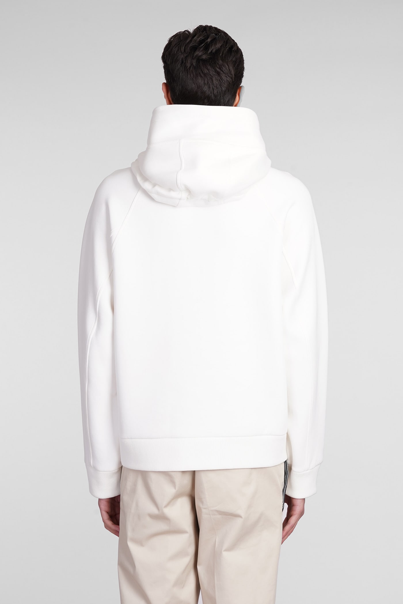 Shop Neil Barrett Easy Raglan String Sweatshirt In White Cotton
