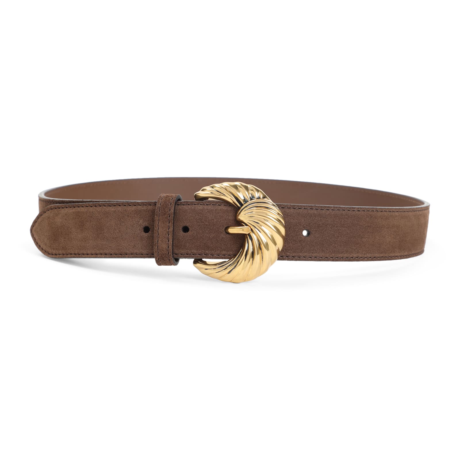 Etro Adjustable Suede Belt Loop Tonal Stitching In Brown
