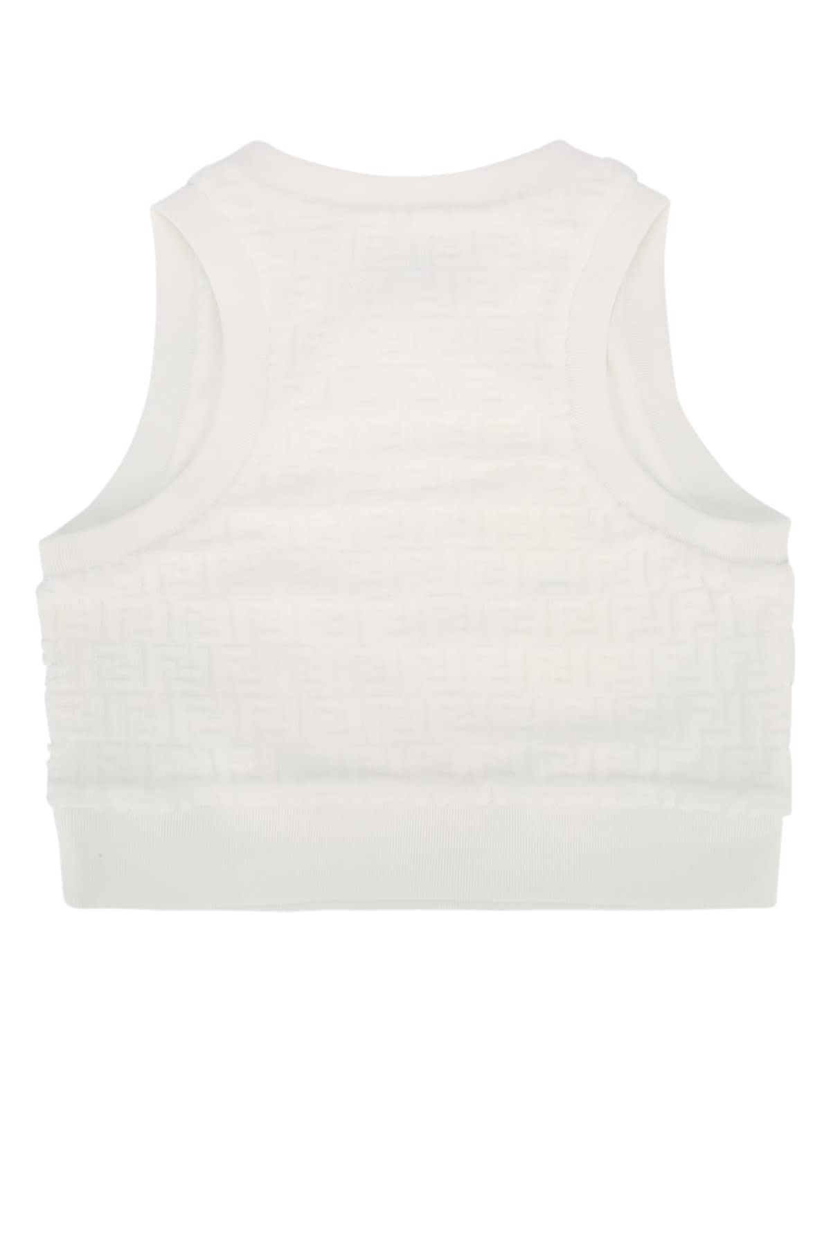Fendi Top Spugna Ff In White