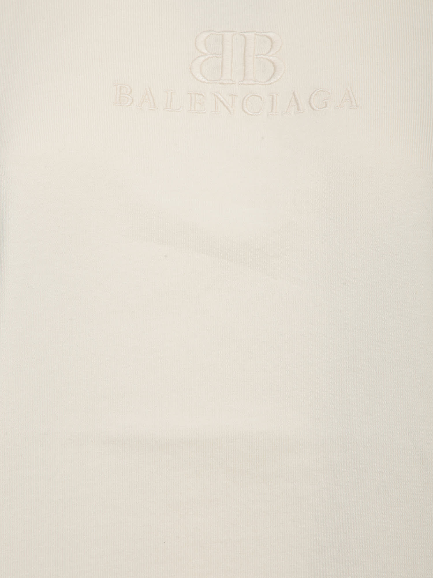 Shop Balenciaga Bb Classic Vintage Ecru T-shirt In Beige