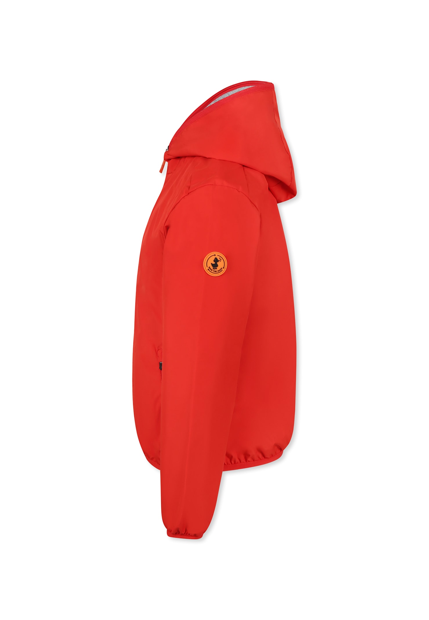 Save The Duck Red Jules Windbreaker For Boy With Logo In Red