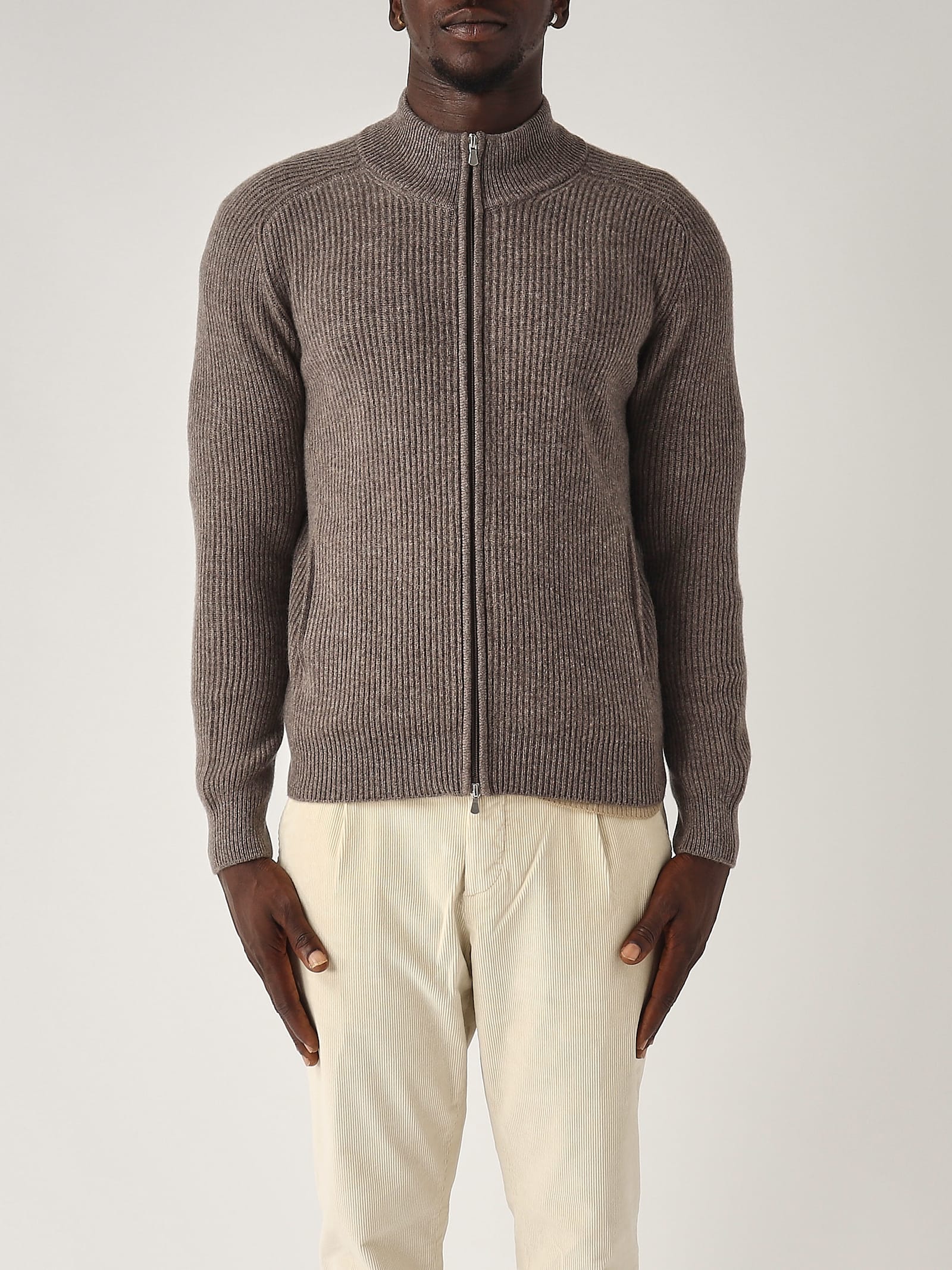 GRAN SASSO CARDIGAN FULL ZIP CACHEMIRE CARDIGAN 