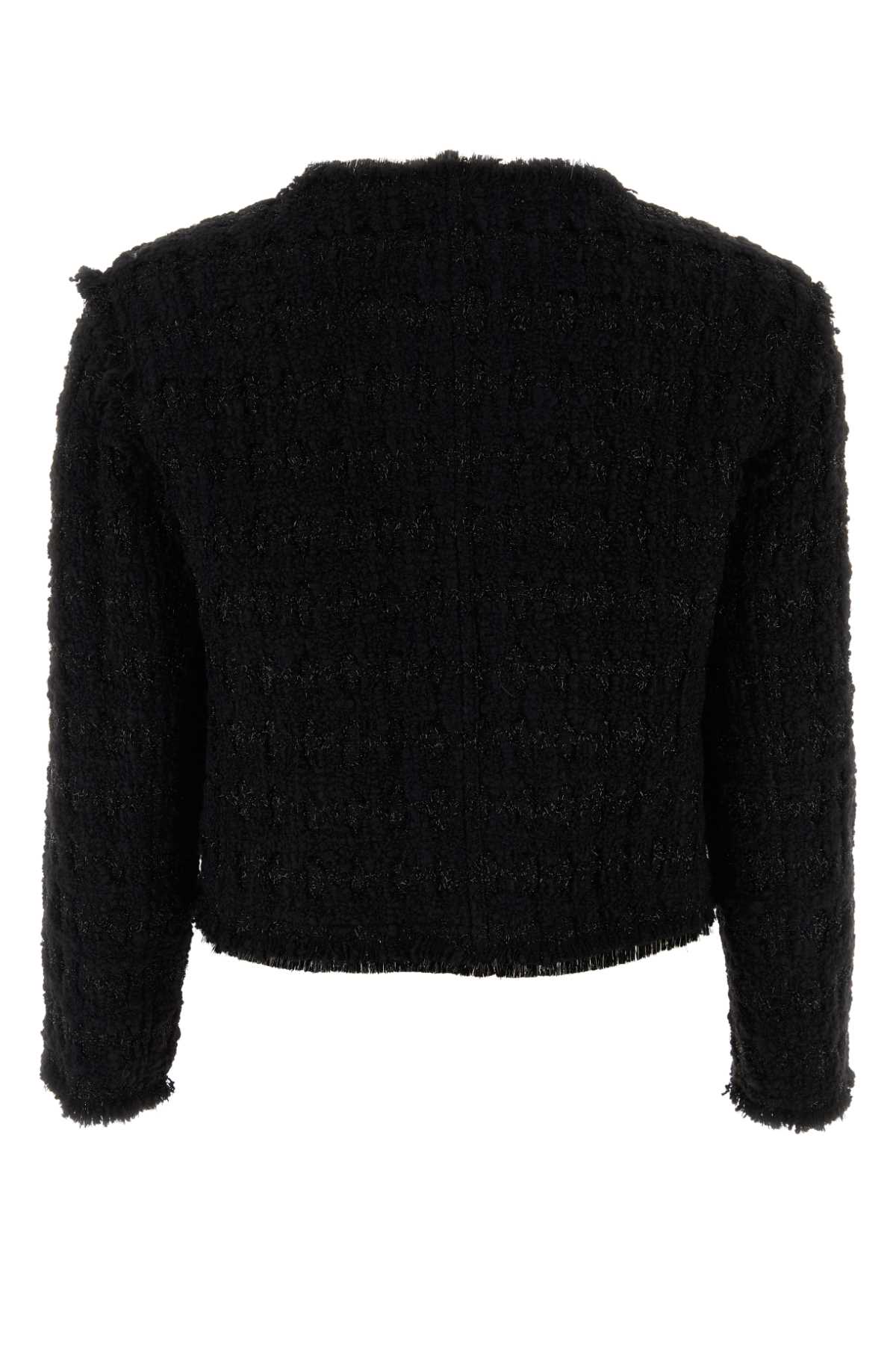 Tory Burch Black Tweed Blazer In 001