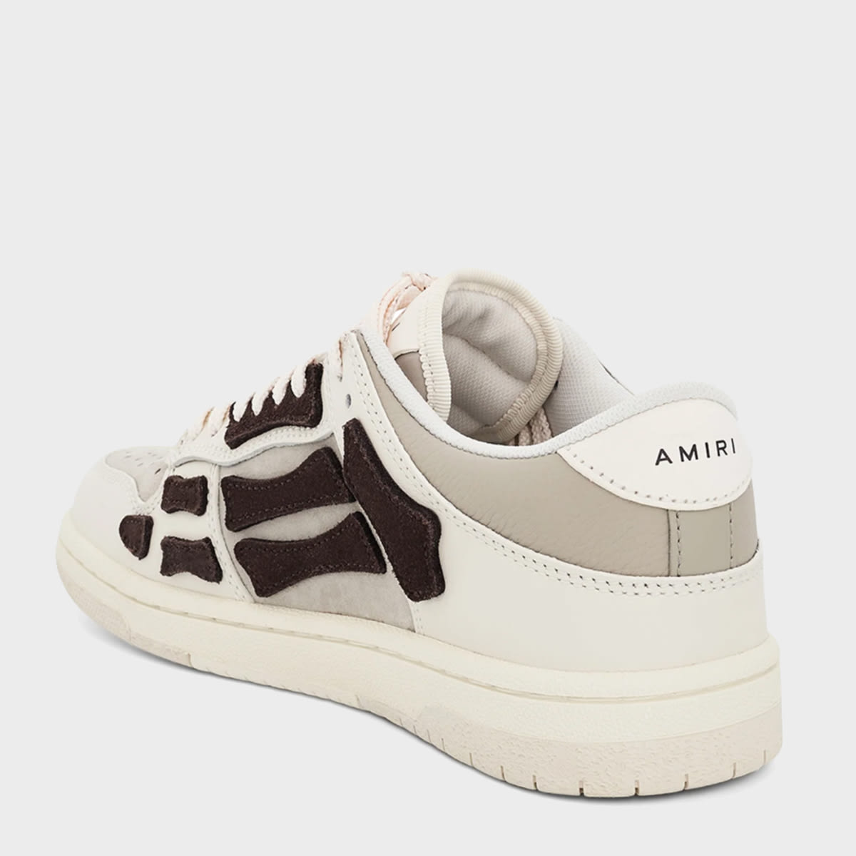 Shop Amiri Beige Leather Chucky Skel Low Top Sneakers