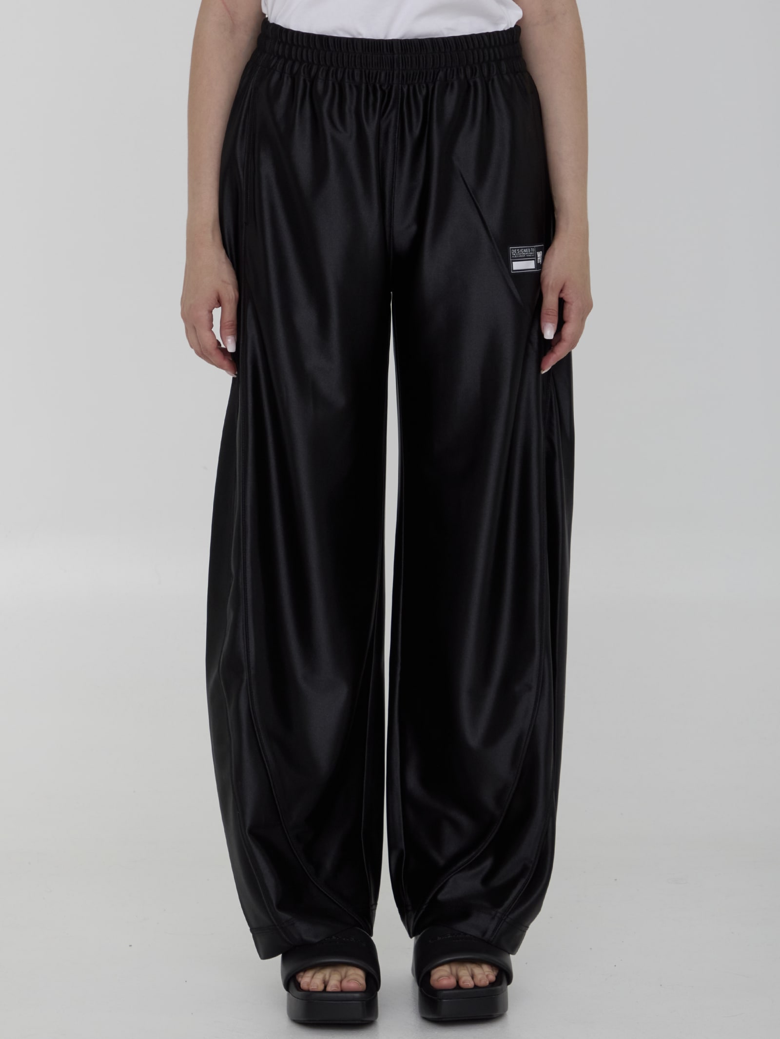 Shop Alexander Wang Track Pants With Logo In Black