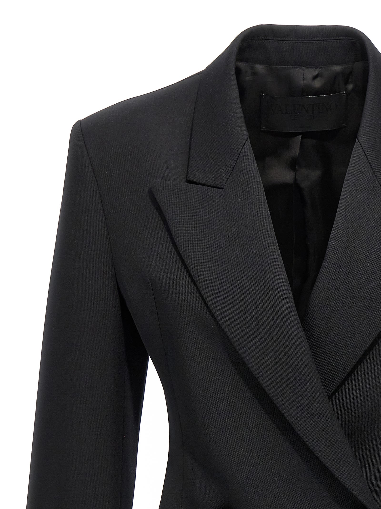 Shop Valentino Rose Blazer In Black