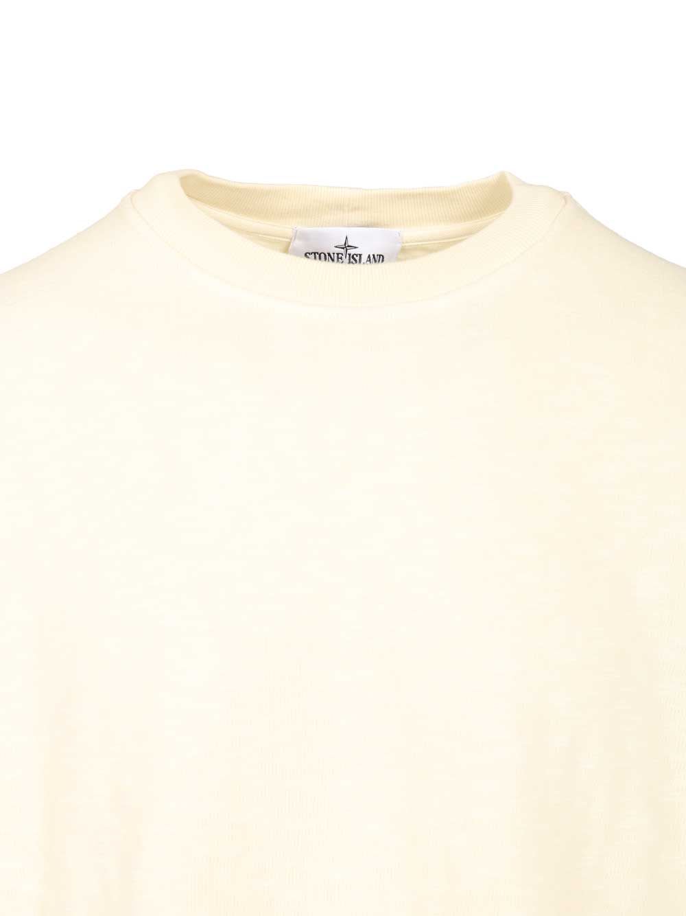 Stone Island Ribbed Crew-neck Cotton Sweater With Long Sleeves In Orange