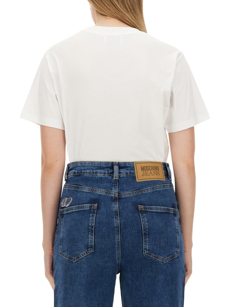 Shop M05ch1n0 Jeans T-shirt With Logo In White