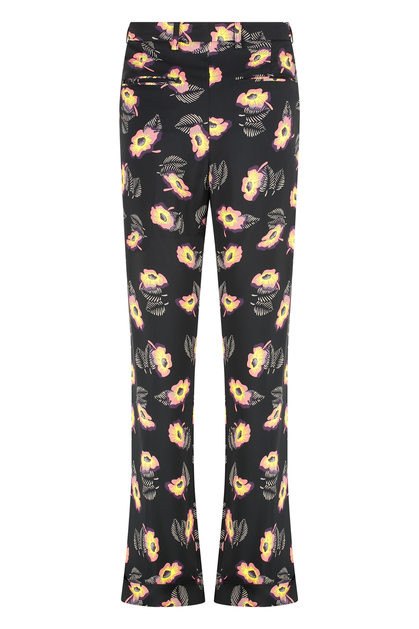 Etro Floral-print Trousers In Black