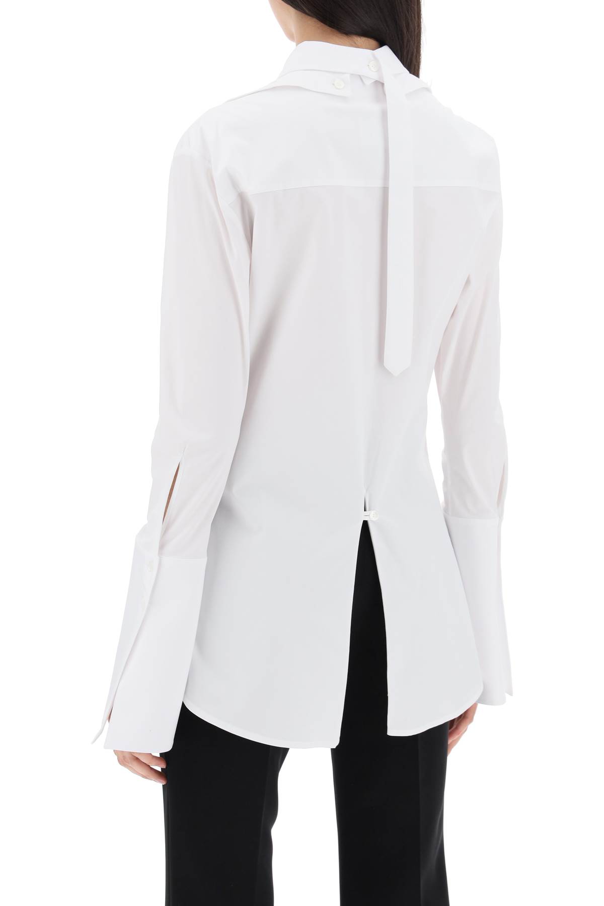 Shop Courrèges Modular Cotton Poplin Shirt In Heritage White (white)