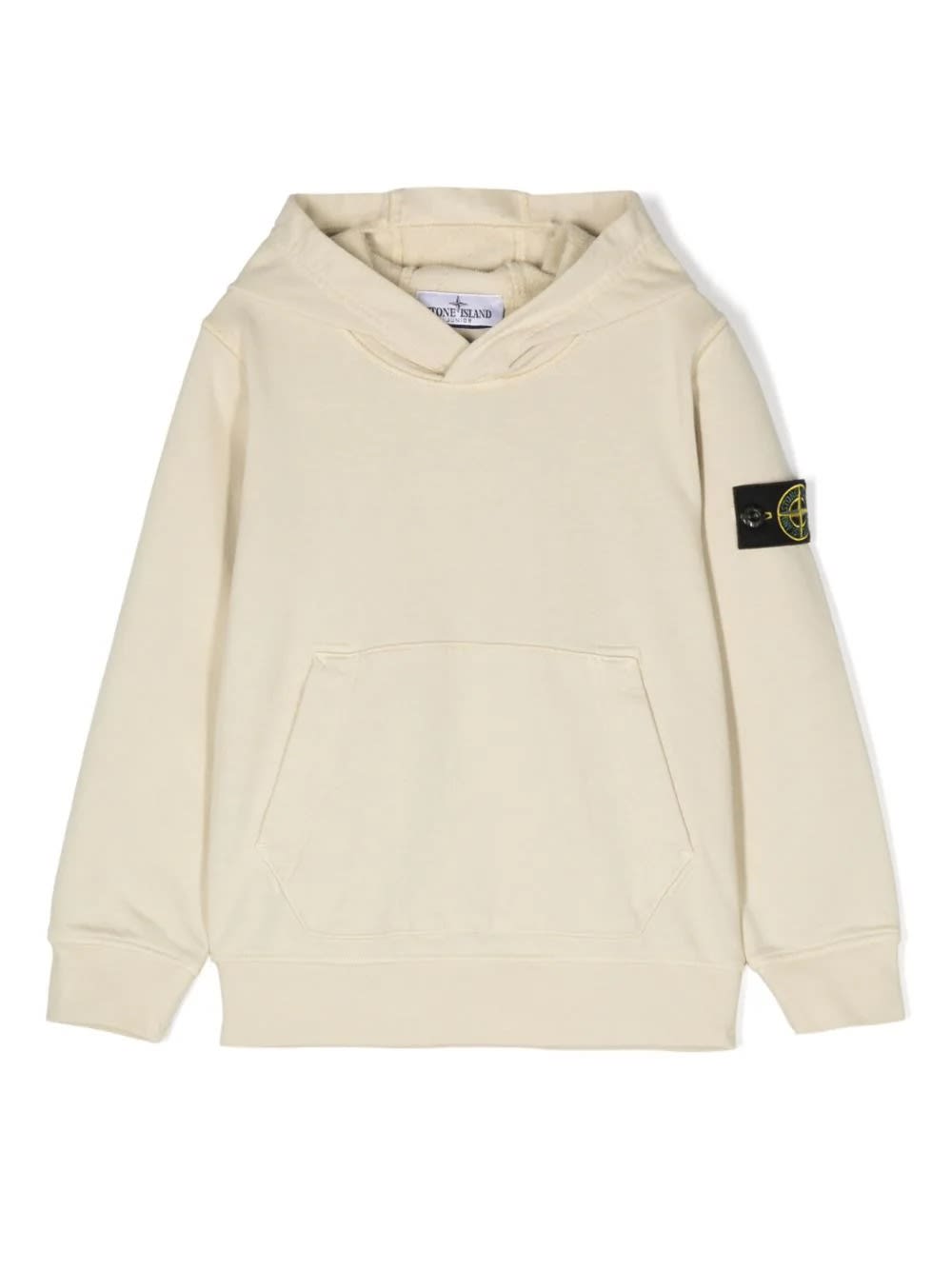 Shop Stone Island Junior Dove Hoodie With Stone Island Badge In Brown