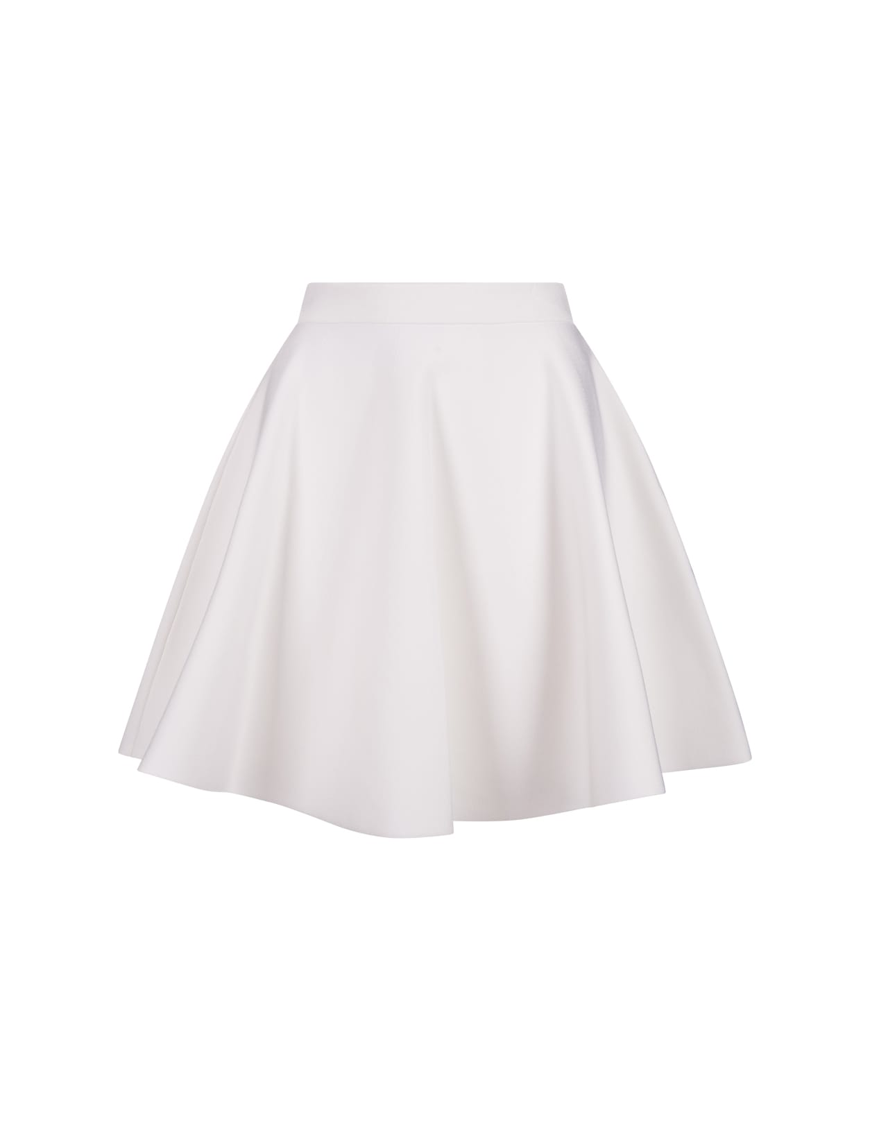 White Short Flared Skirt