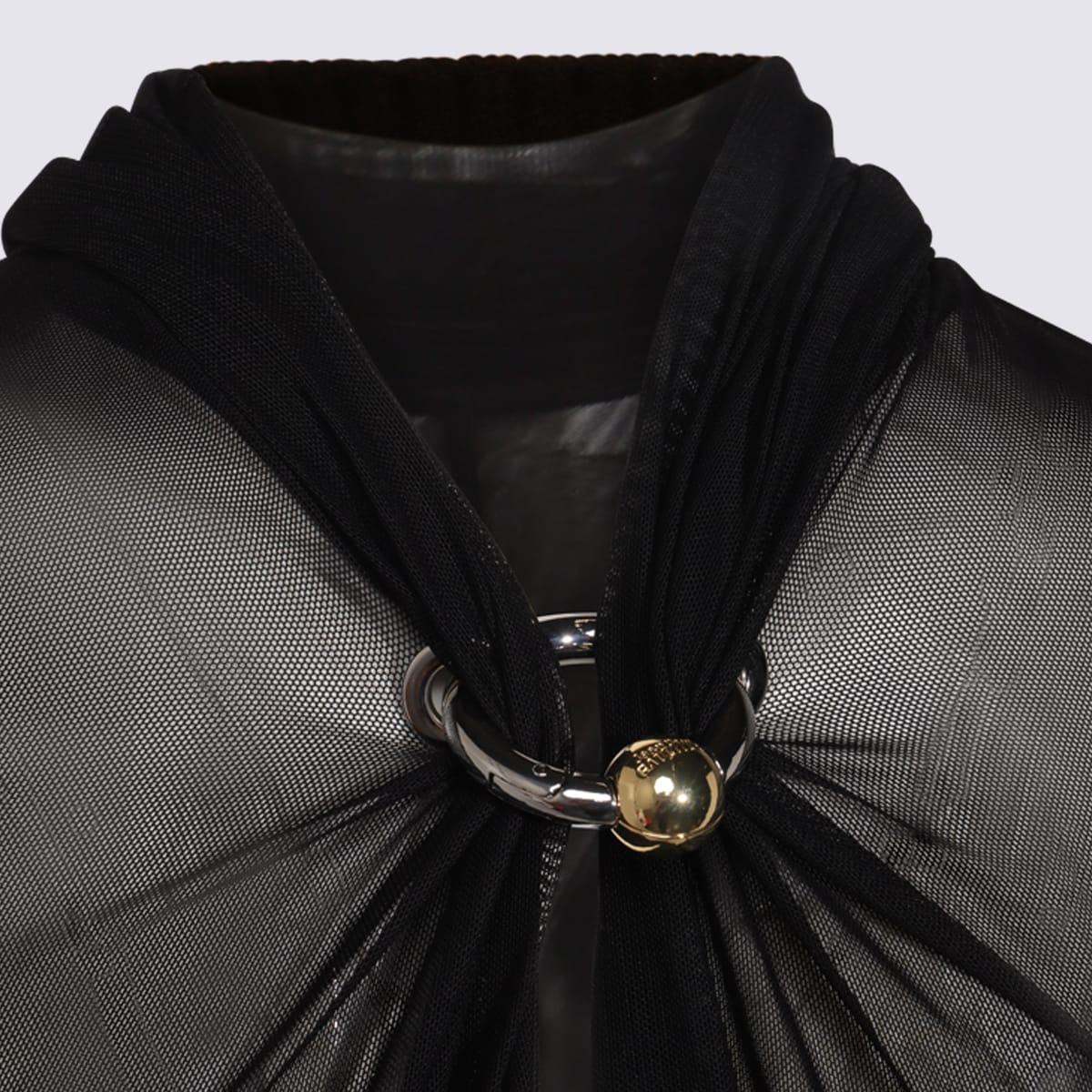 Jean Paul Gaultier Sheer Fabric Sequin Embellishments High Neckline In Black