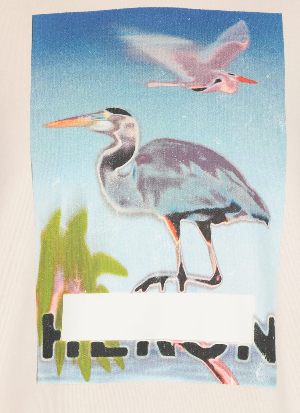 Heron Preston Front Print Oversize Cotton Sweatshirt In Pink