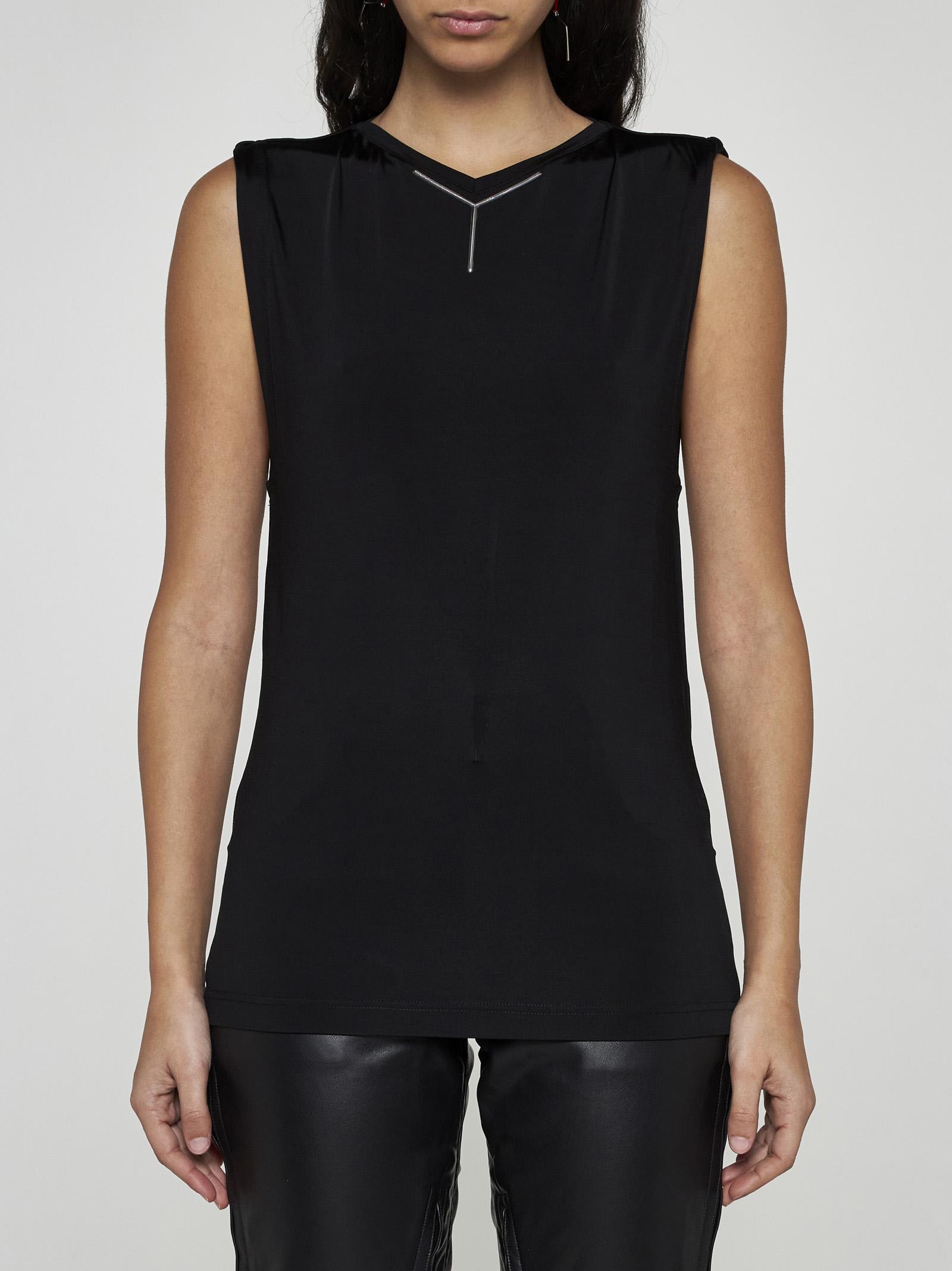 Shop Y/project Logo-plaque Viscose Top In Black