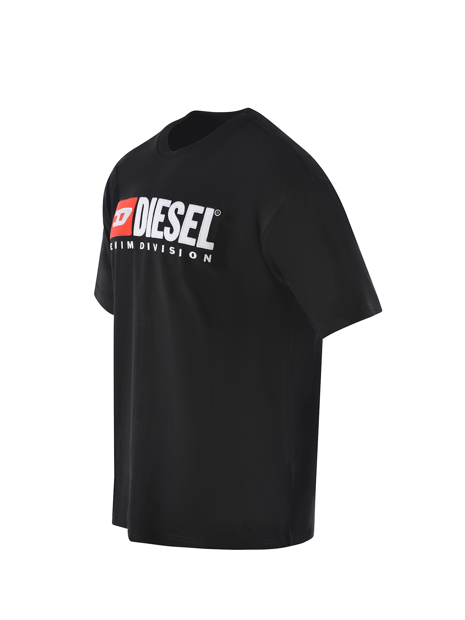 Diesel T-diegor-div Logo-embroidered T-shirt In Black