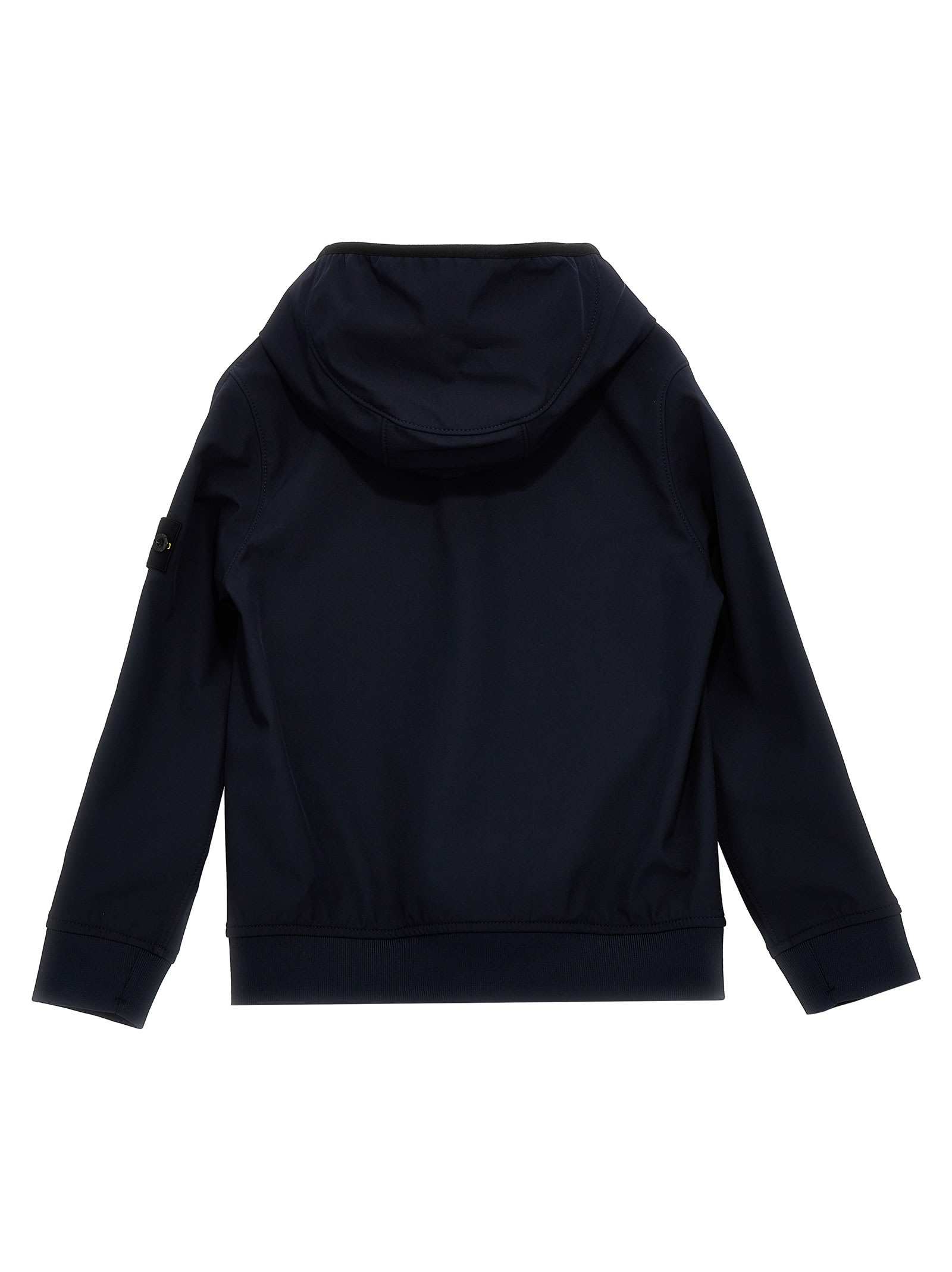 Stone Island Compass-badge Hooded Bomber Jacket In Blu