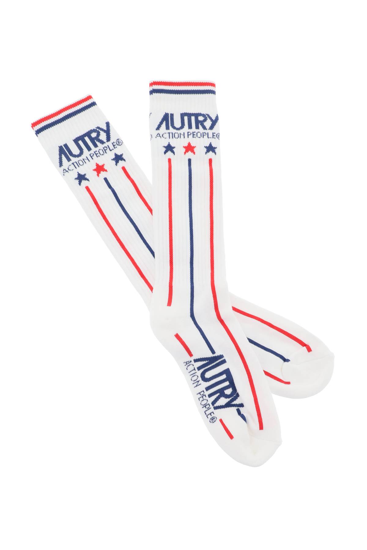 Shop Autry Tennis Socks In Red Str