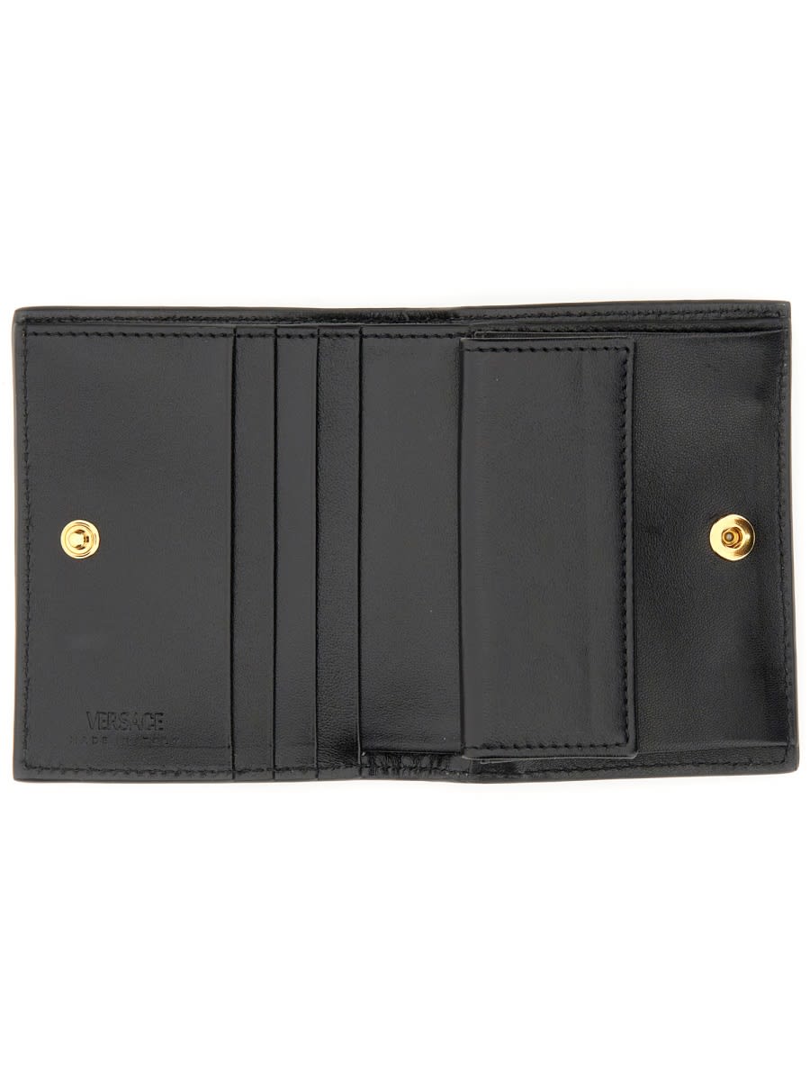 Shop Versace Greca Goddess Wallet In Black