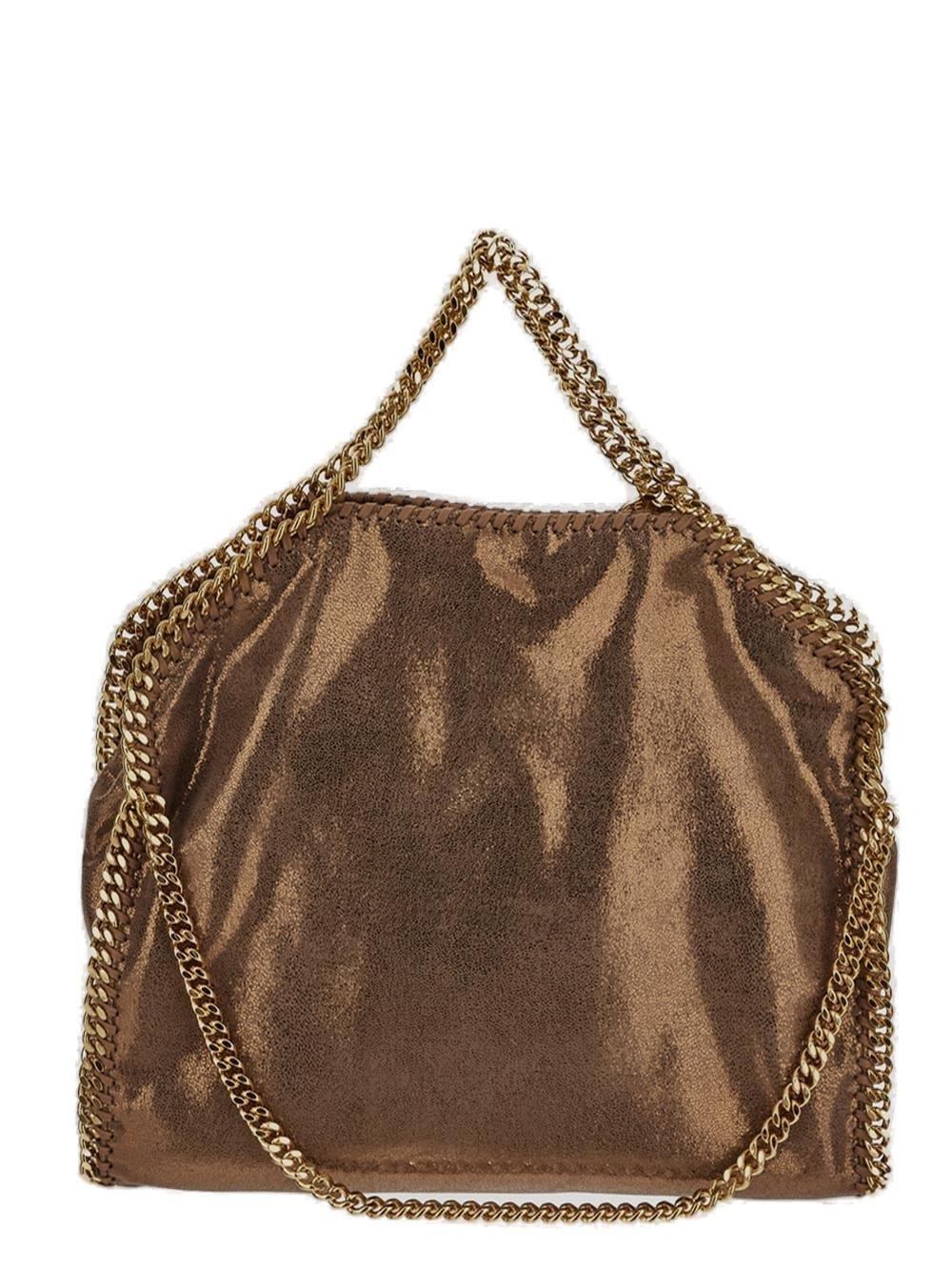 Shop Stella Mccartney Falabella Top Handle Bag In Metallic