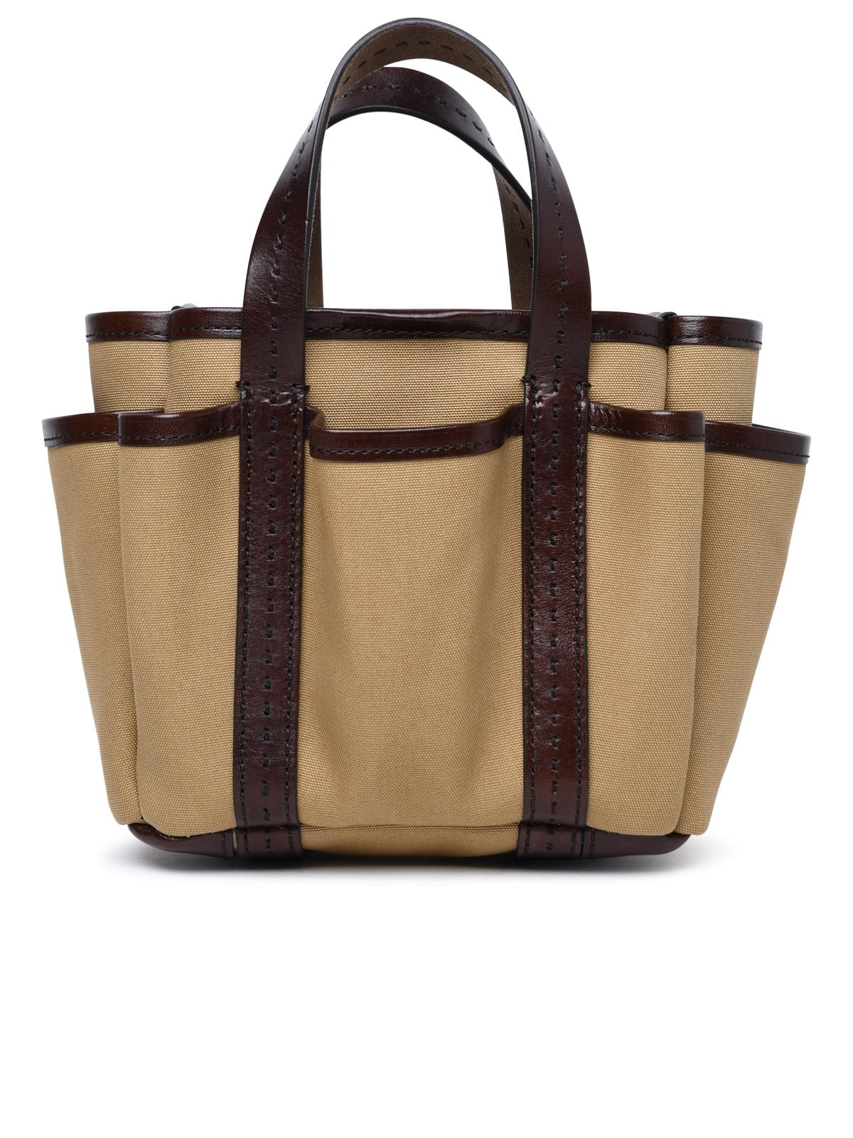 Shop Max Mara Giardiniera Brown Cotton Mini Bag