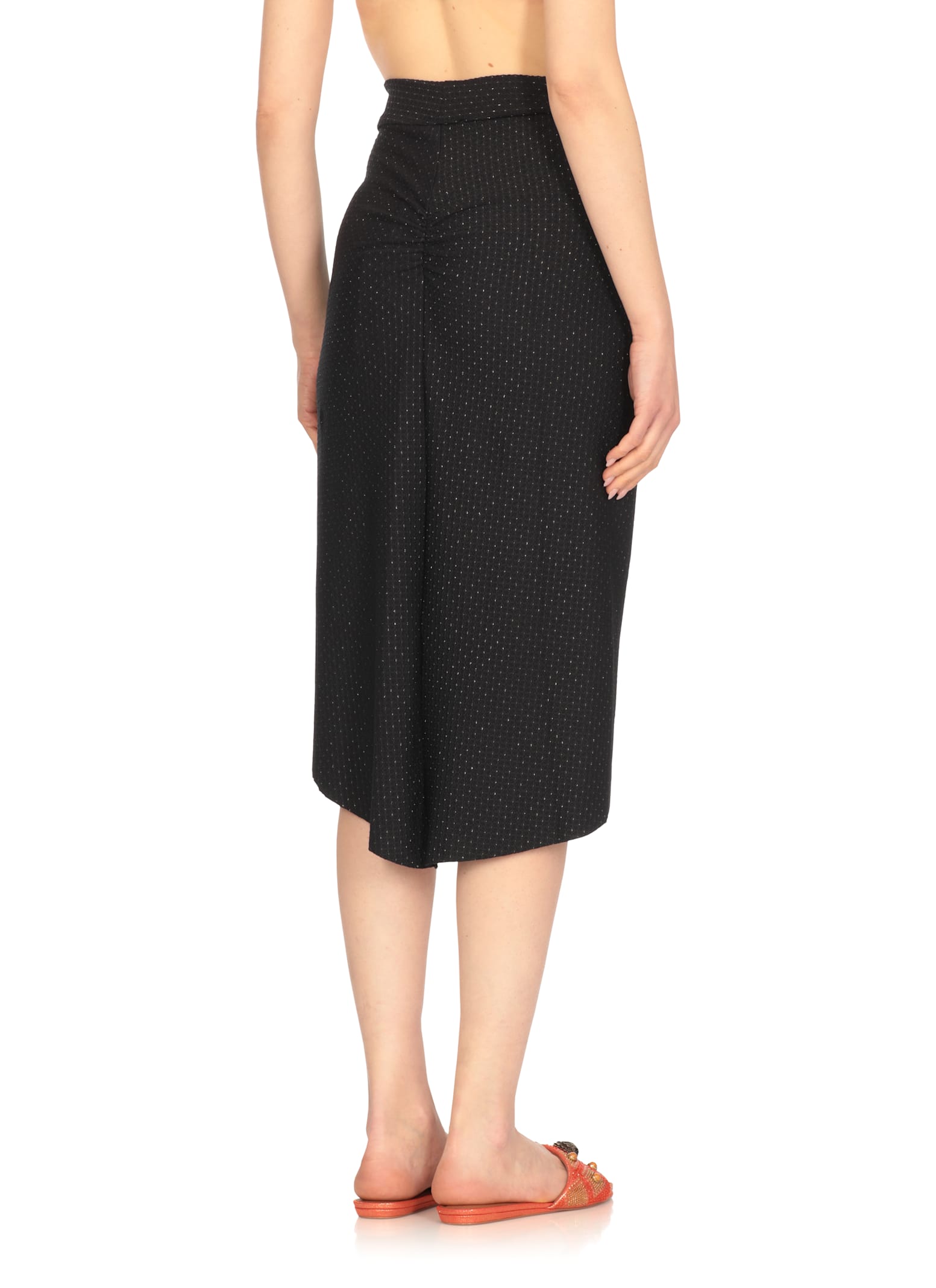 Miss Bikini Black Skirt With Lurex Accents