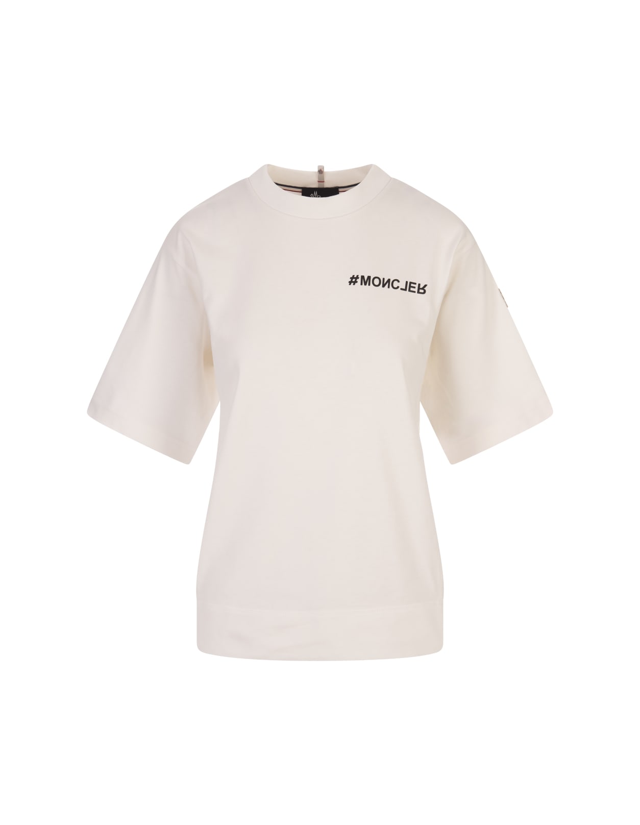 Moncler White T-shirt With Contrasting Logo