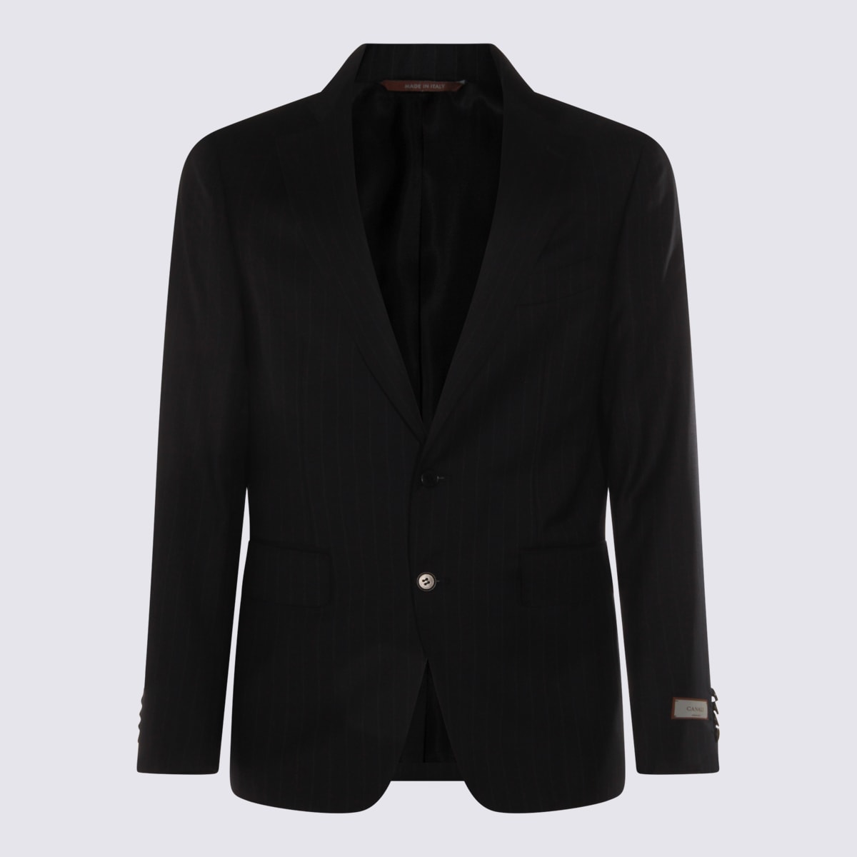Canali Black Wool Suits In Black