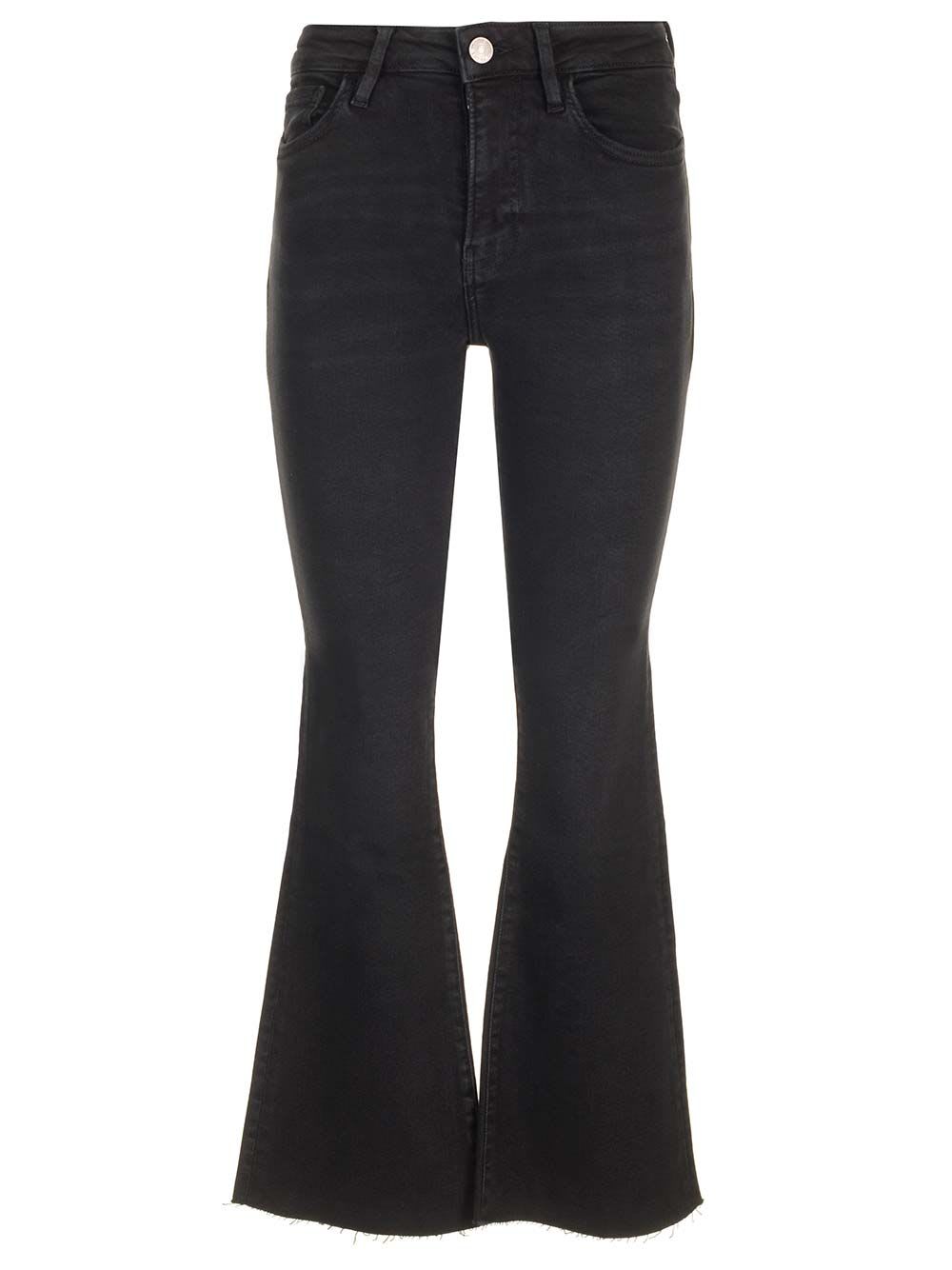 Shop Frame Le Crop Mini Boot Jeans In Black