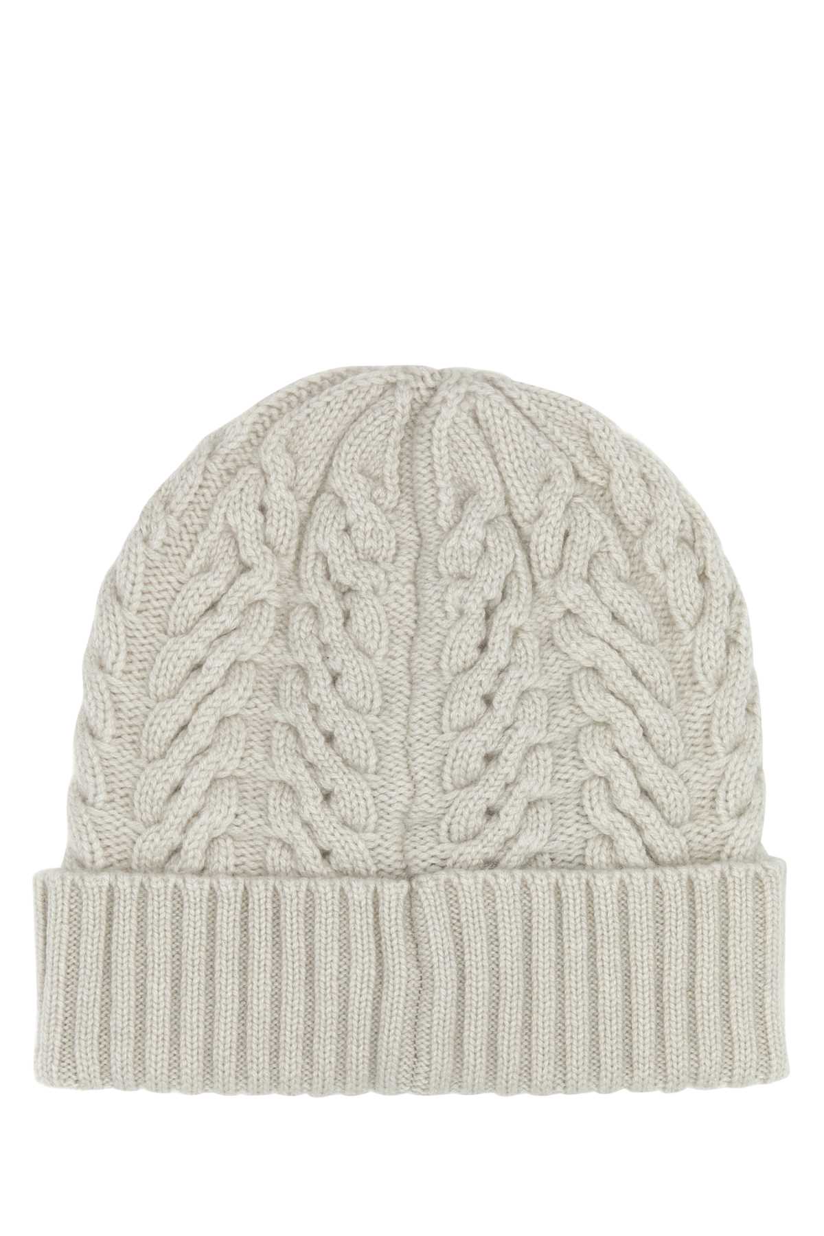 Shop Moorer Ivory Cashmere Maria Beanie Hat In Stucco