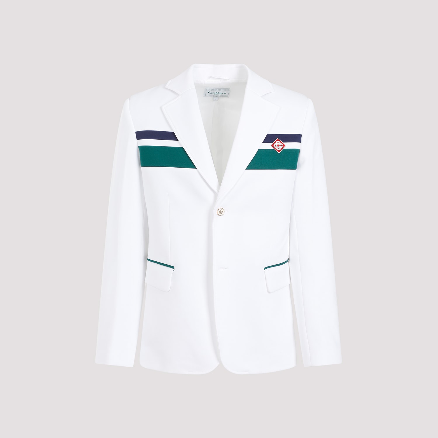 Shop Casablanca Tailoring Jacket In White Green Navy