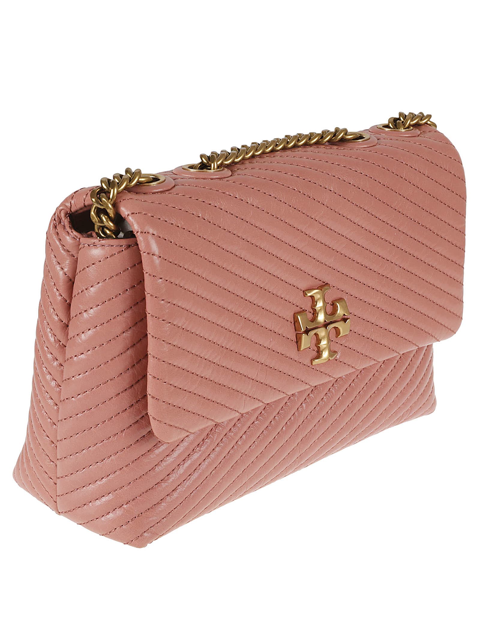 Shop Tory Burch Moto Quilt Small Shoulder Bag In Pink