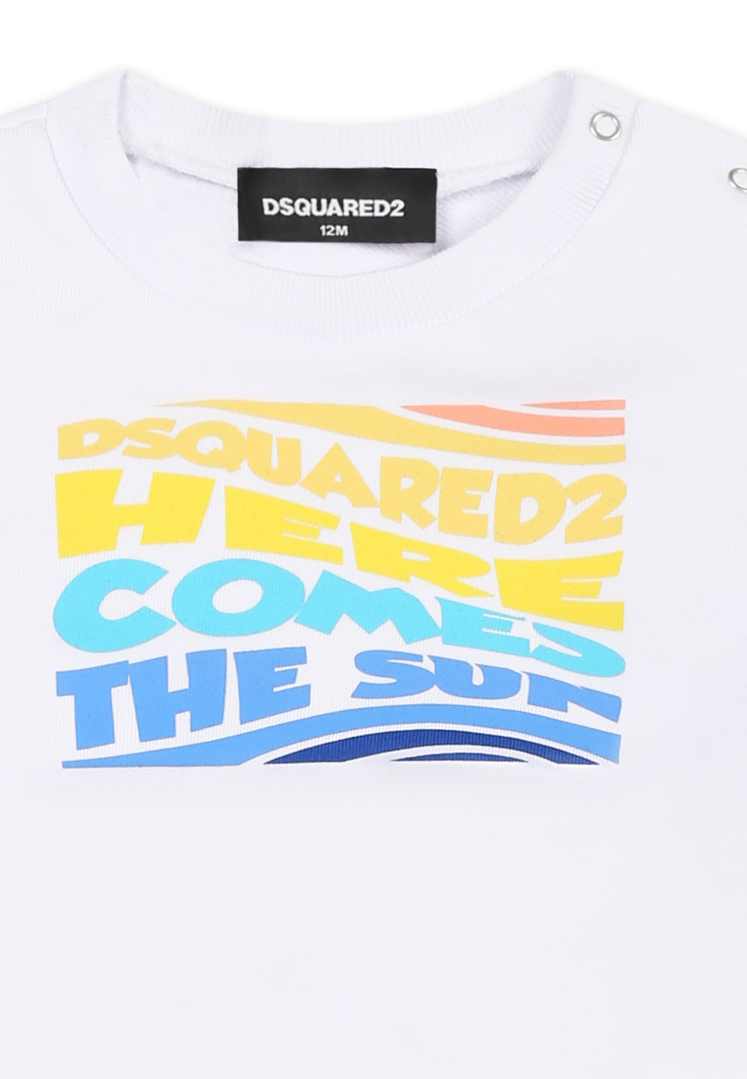 Dsquared2 White Sweatshirt For Baby Boy With Logo In White