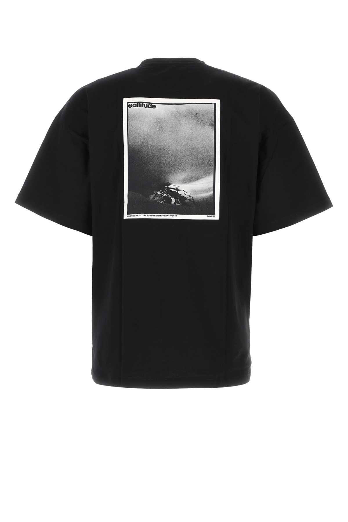 Shop Oamc Black Cotton Oversize T-shirt