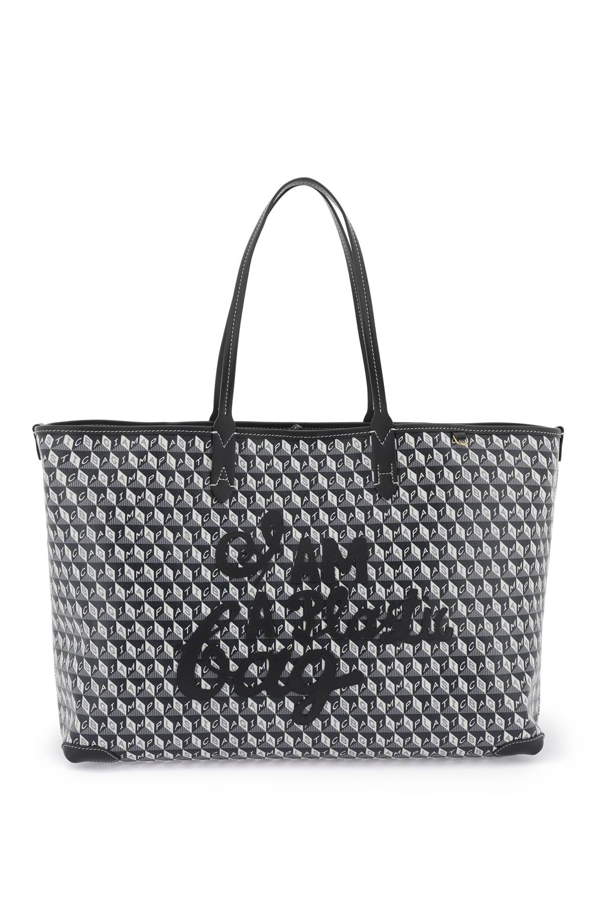 Shop Anya Hindmarch I Am A Plastic Bag Motif Tote Bag In Charcoal (grey)