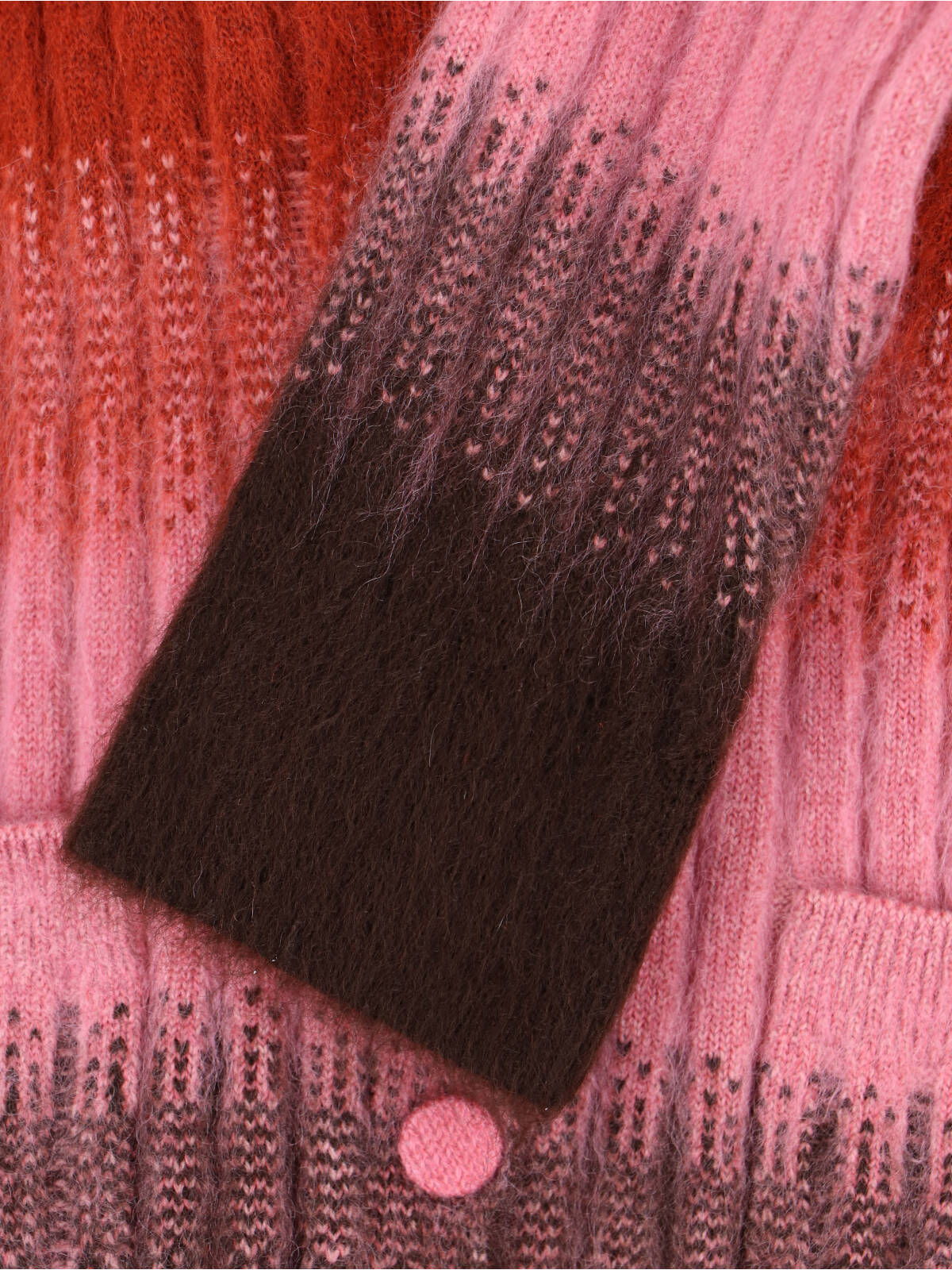 Fendi Gradient Knit Cardigan Featuring Front Pockets In Multi