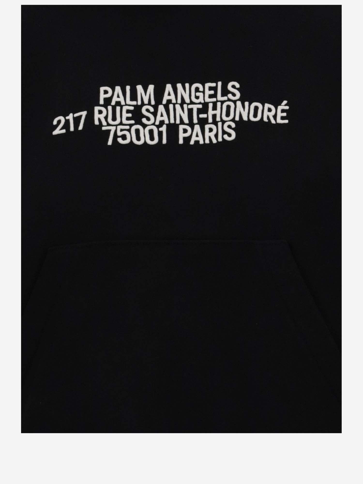 Palm Angels Black & Blue St Moritz Spray Heart Pullover Hoodie