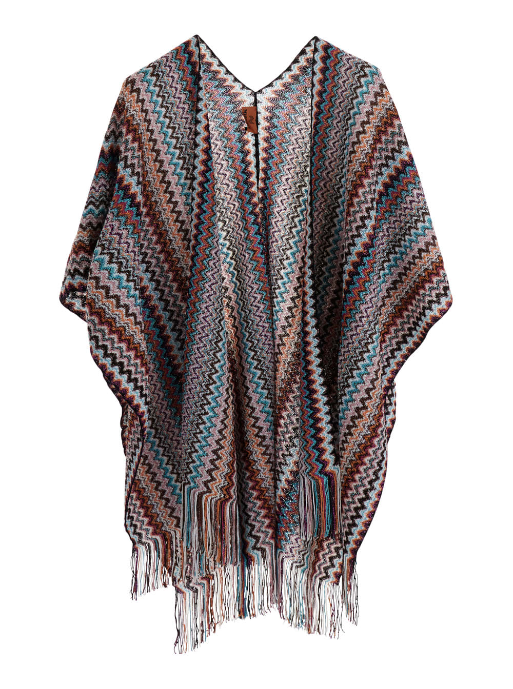 Missoni Zigzag-pattern Fringed Poncho In Multi