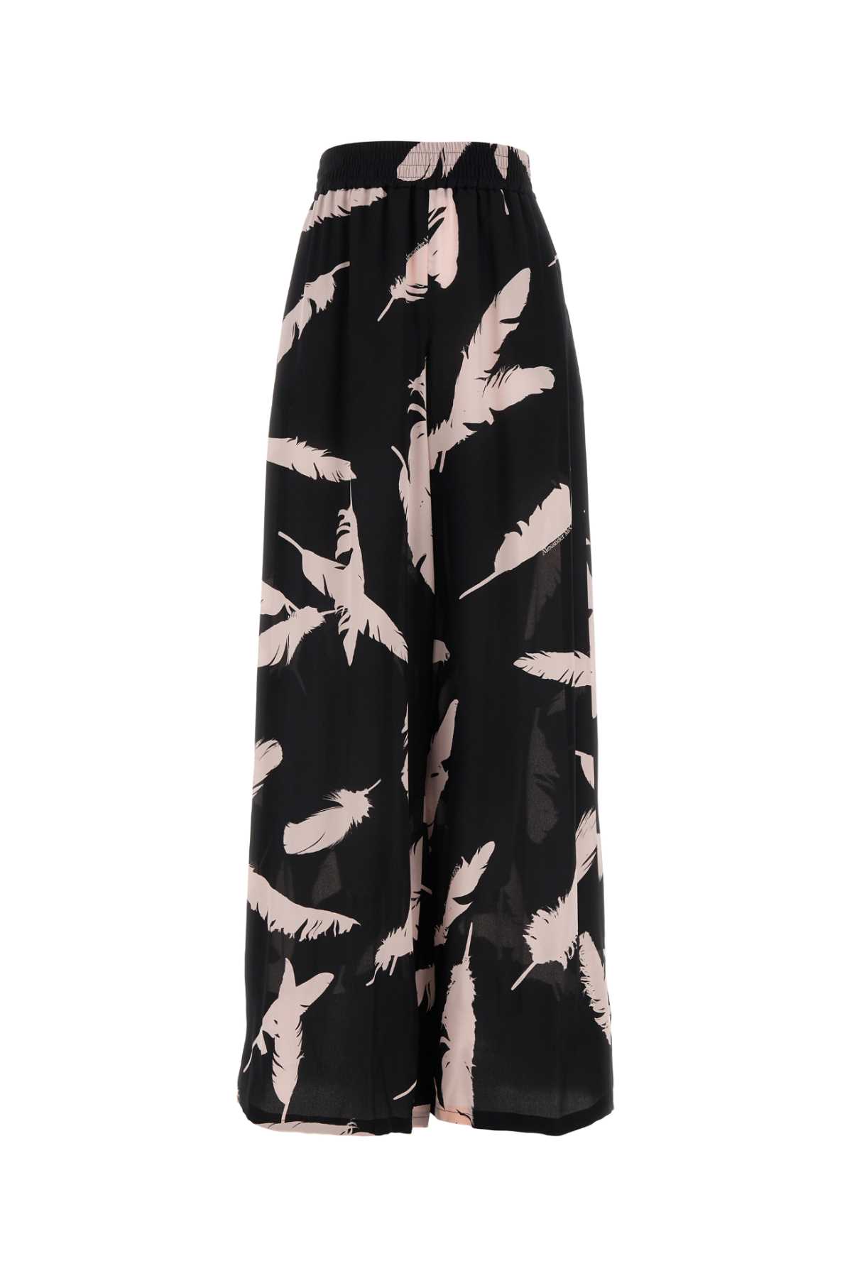 Shop Alexander Mcqueen Black Crepe Pyjama Pant In Blackicepink