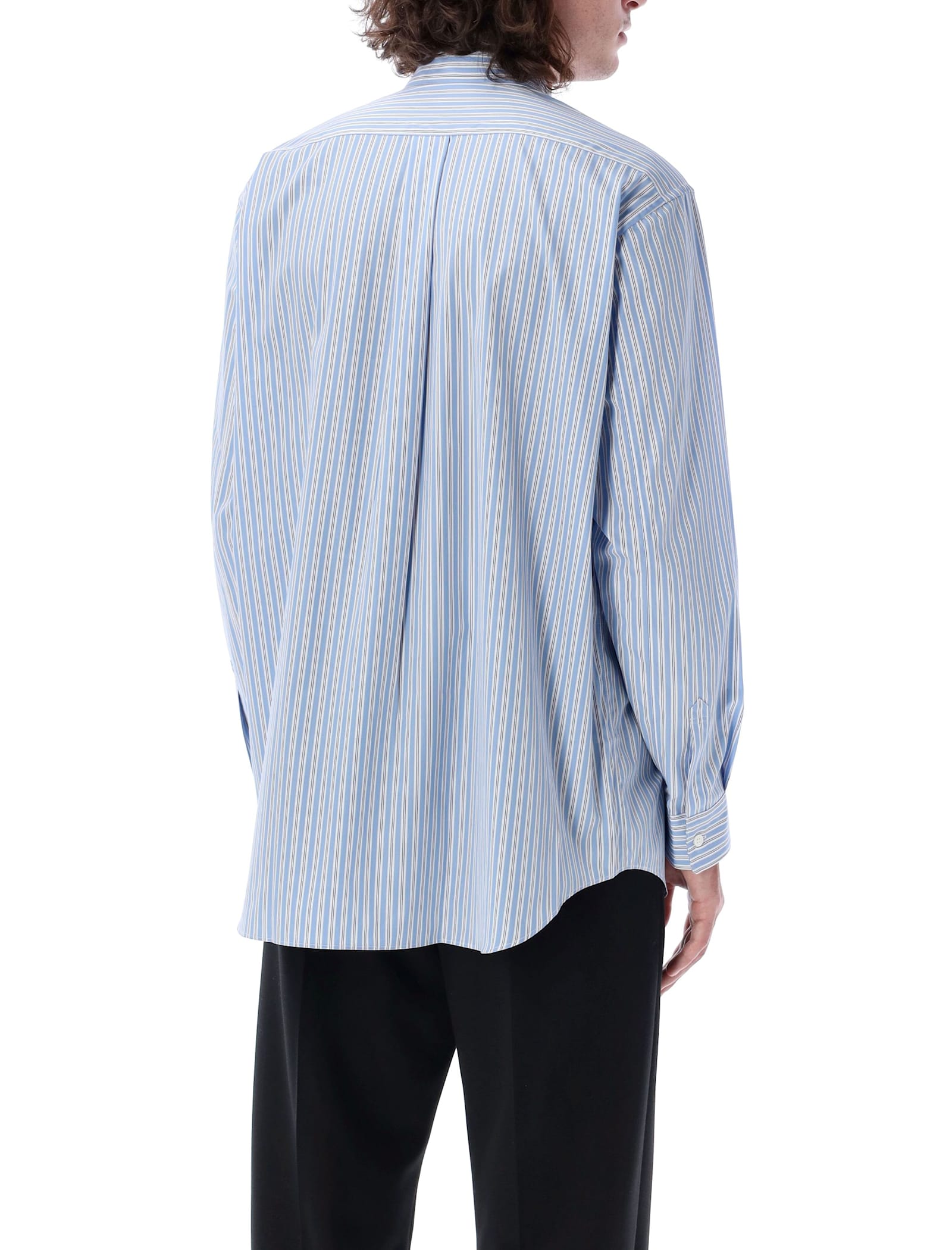 Shop Comme Des Garçons Shirt Stripes Shirt In Light Blue Stripes 121