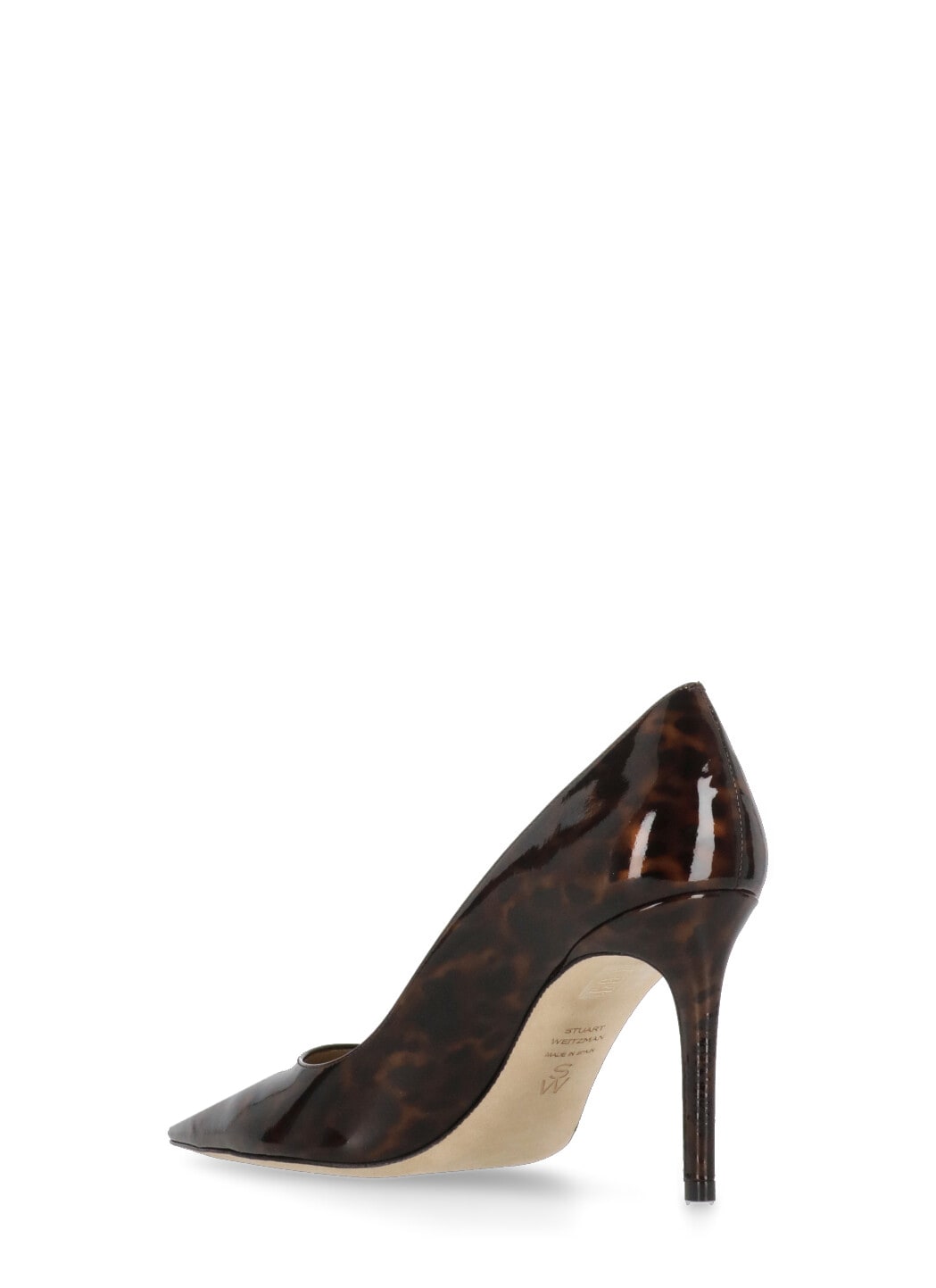 Stuart Weitzman Pointed-toe 75mm Leather Pumps In Brown