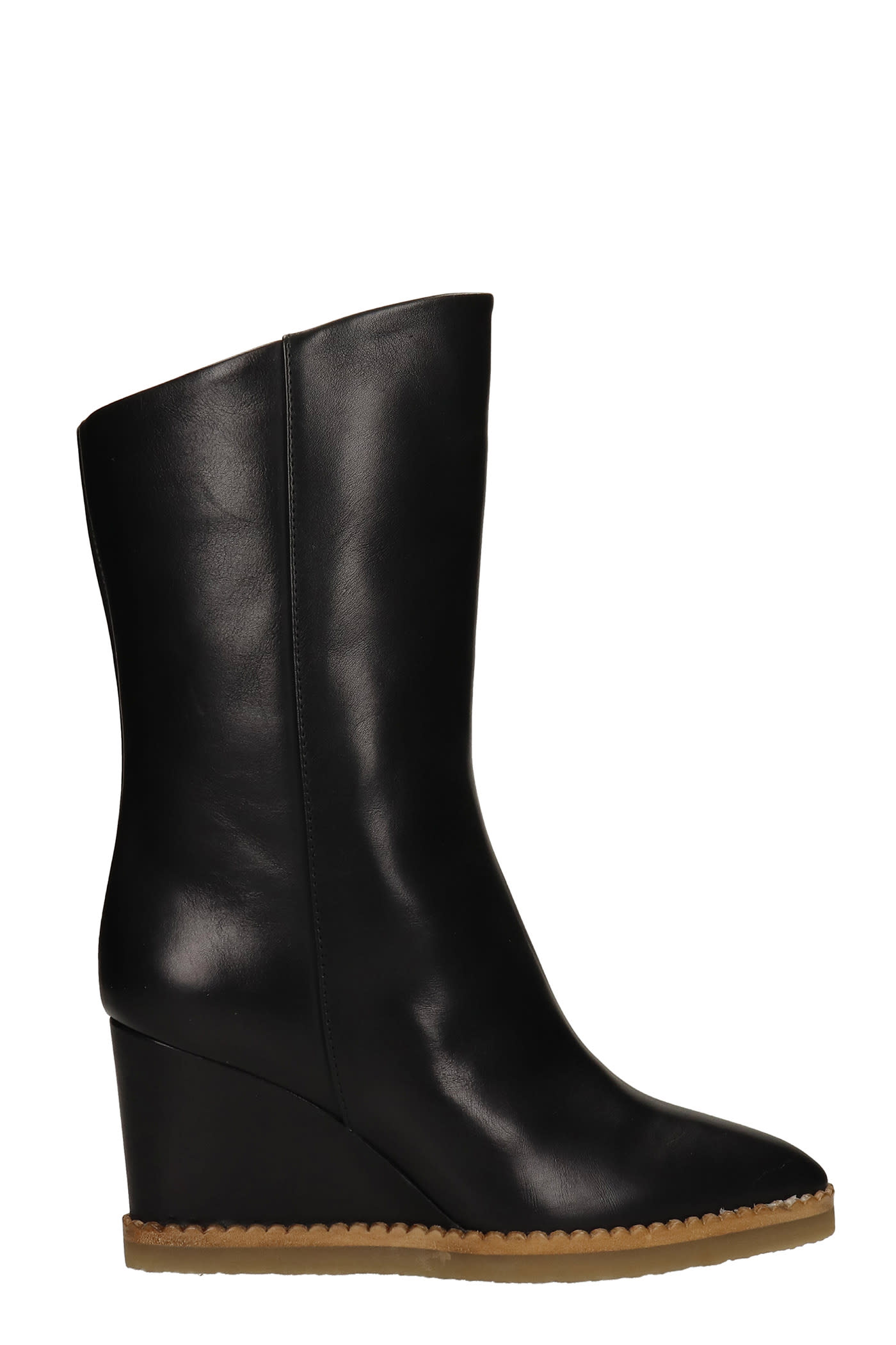 The Seller Ankle Boots Inside Wedge In Black Leather