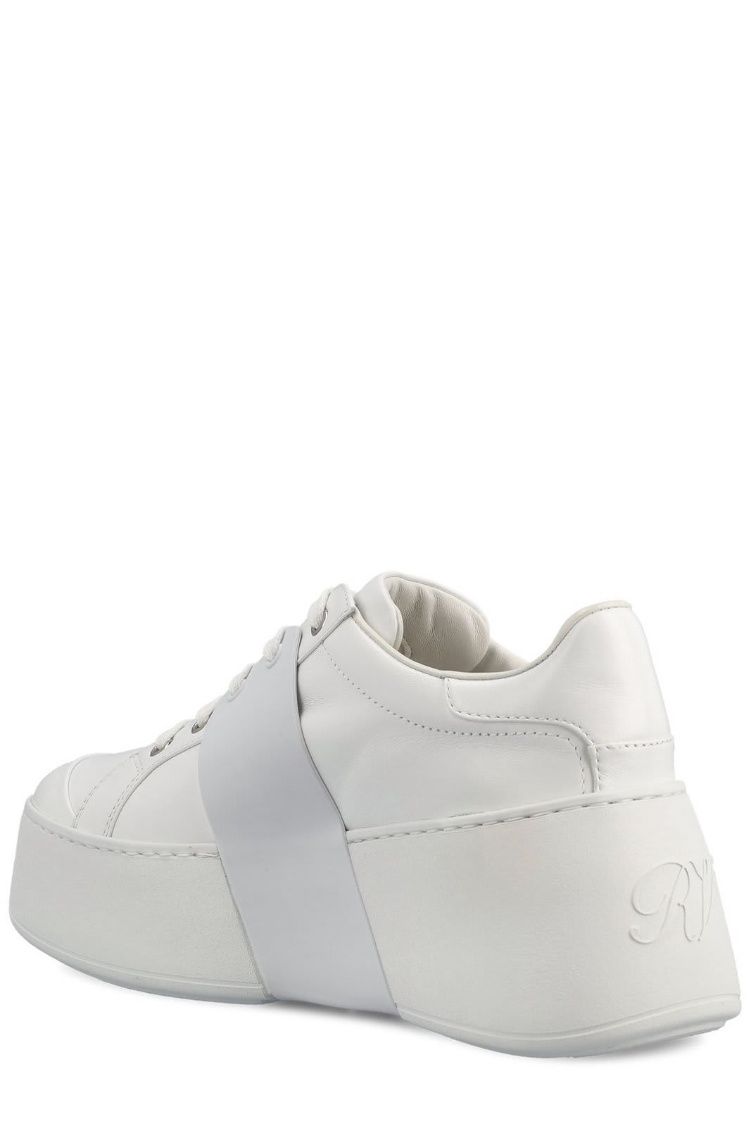 Roger Vivier Viv Skate Embellished Sneakers In White