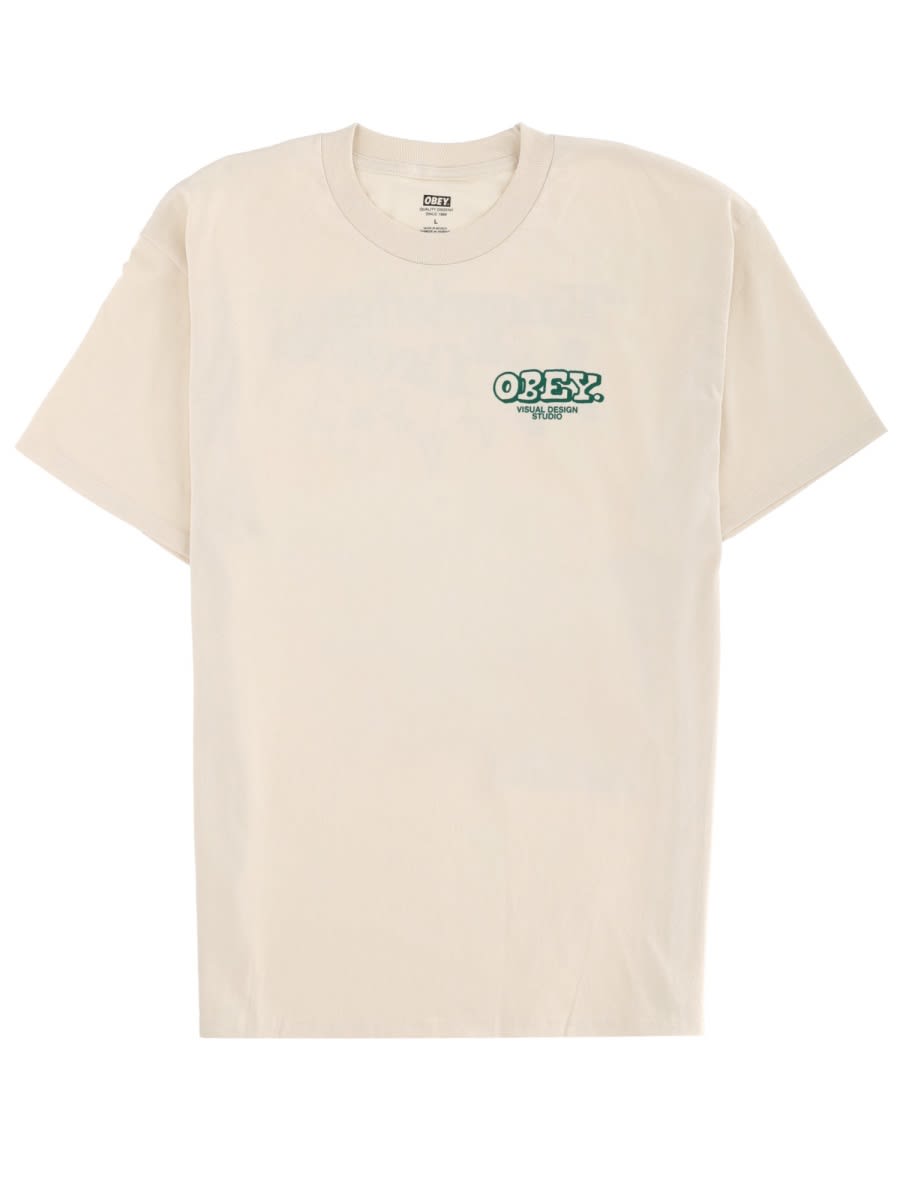 Obey Knowledge & Growth T-shirt In Neutral