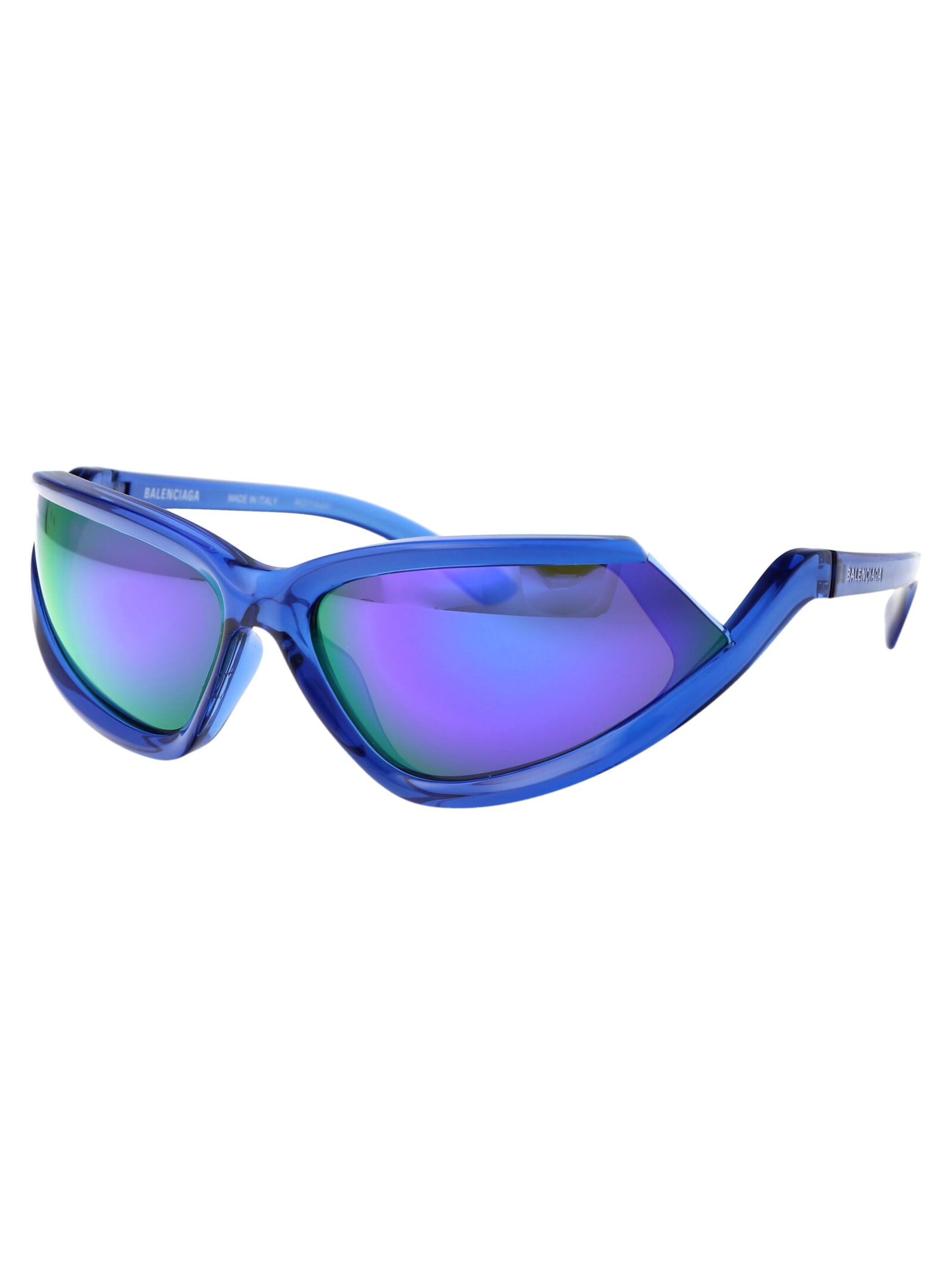 Shop Balenciaga Bb0289s Sunglasses In 004 Blue Blue Violet