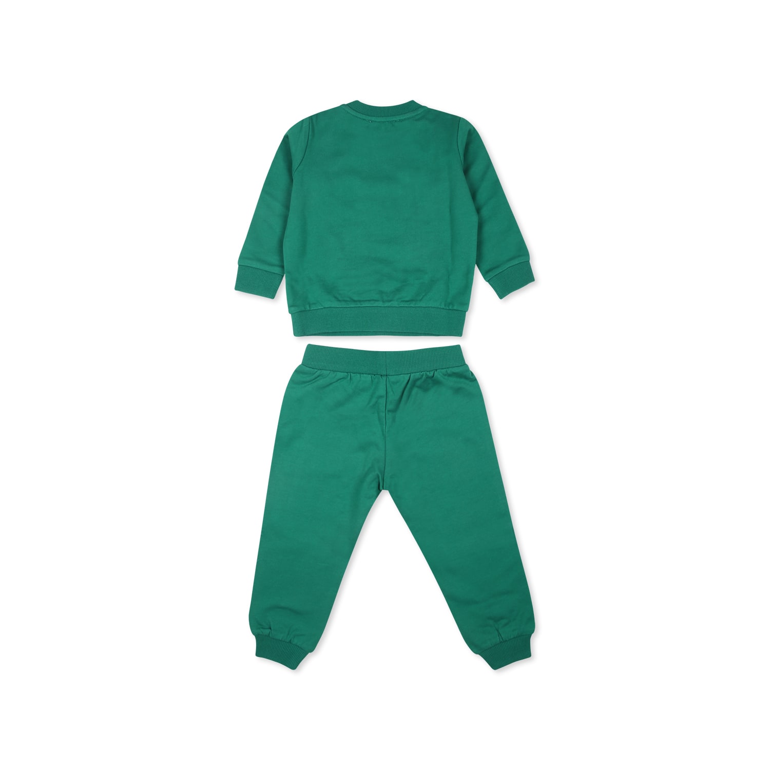 Shop Moschino Green Suit For Babykids With Teddy Bears