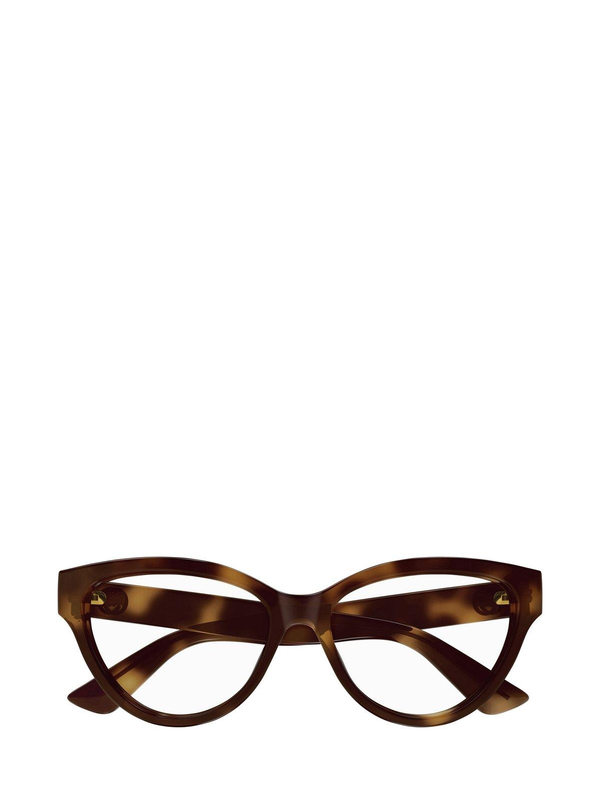 Gucci Gg1581o Linea Gg Logo Eyeglasses In Brown