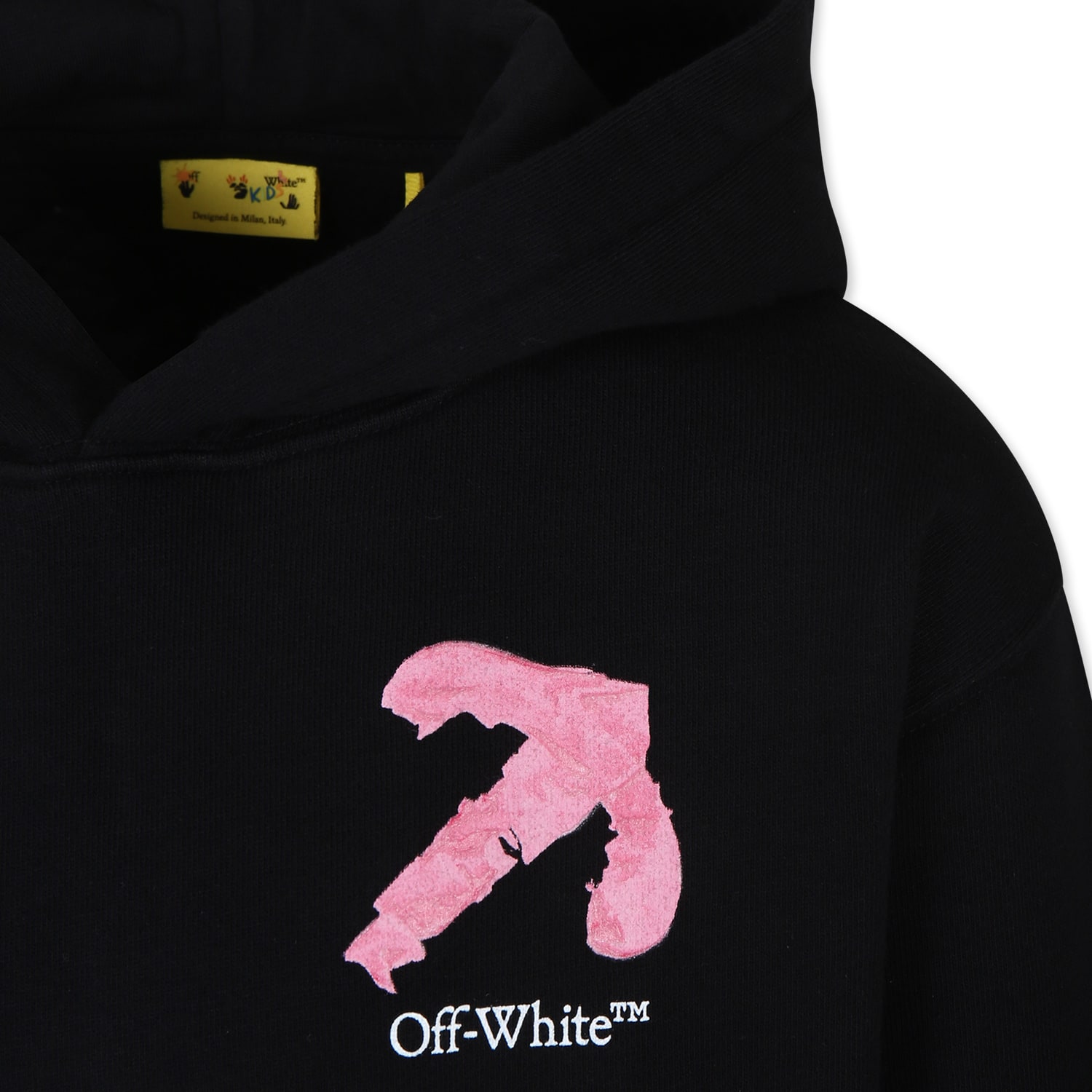 Off-white Black Dress For Girl With Logo In Black